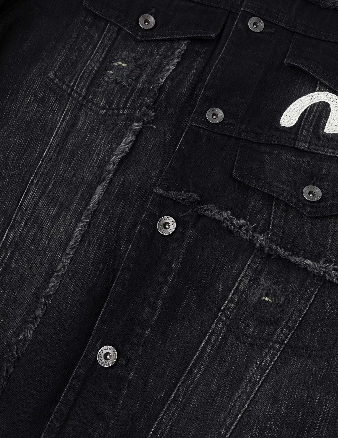 Multi-Pocket Relax Fit Washed Denim Jacket - Image 11