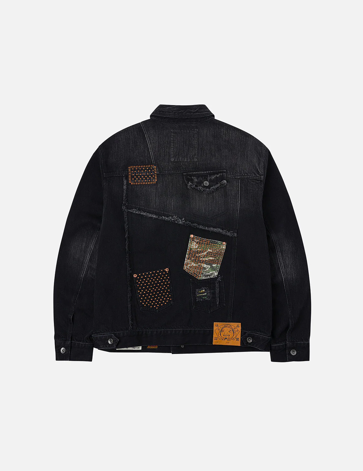 Multi-Pocket Relax Fit Washed Denim Jacket - Image 3