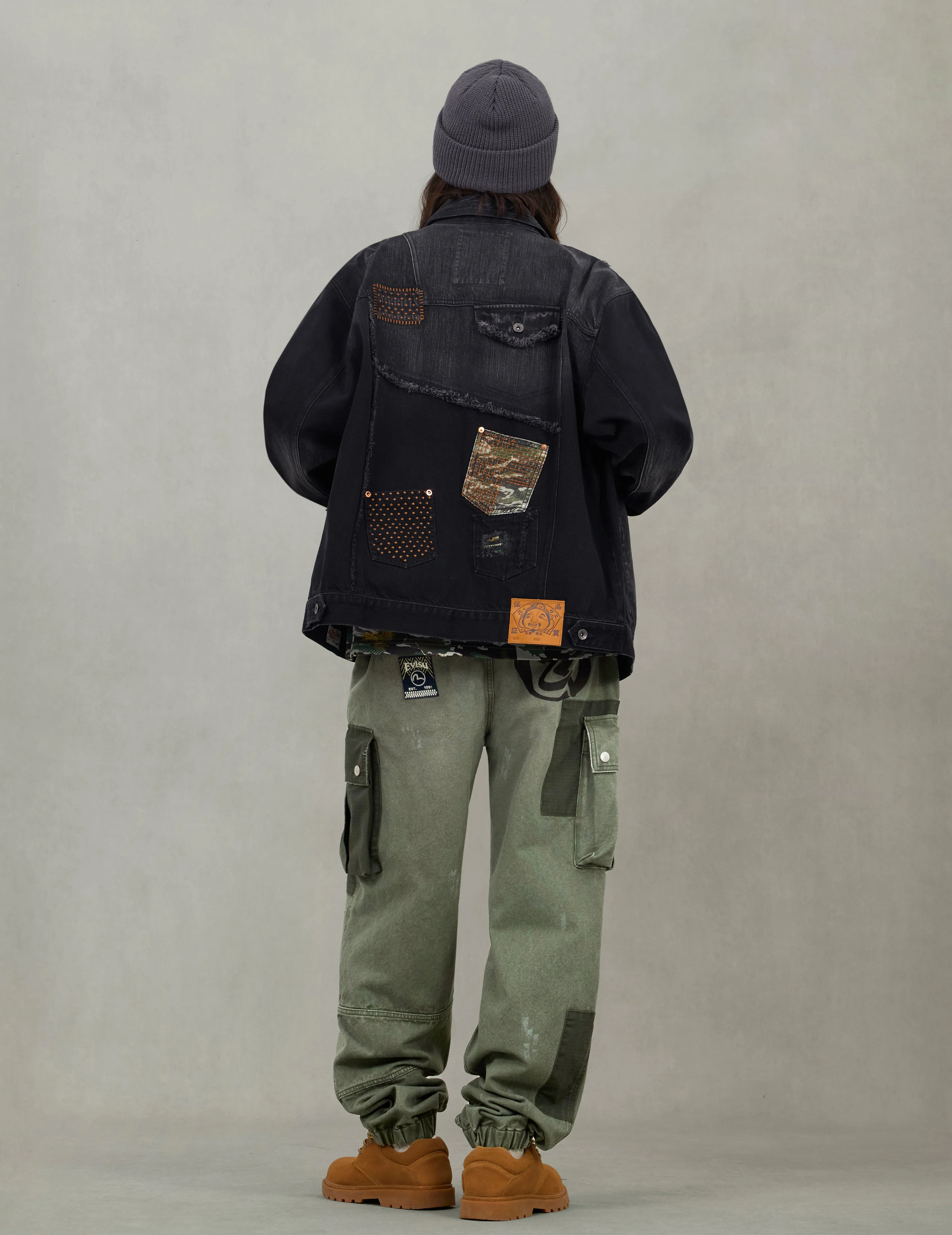 Multi-Pocket Relax Fit Washed Denim Jacket - Image 6