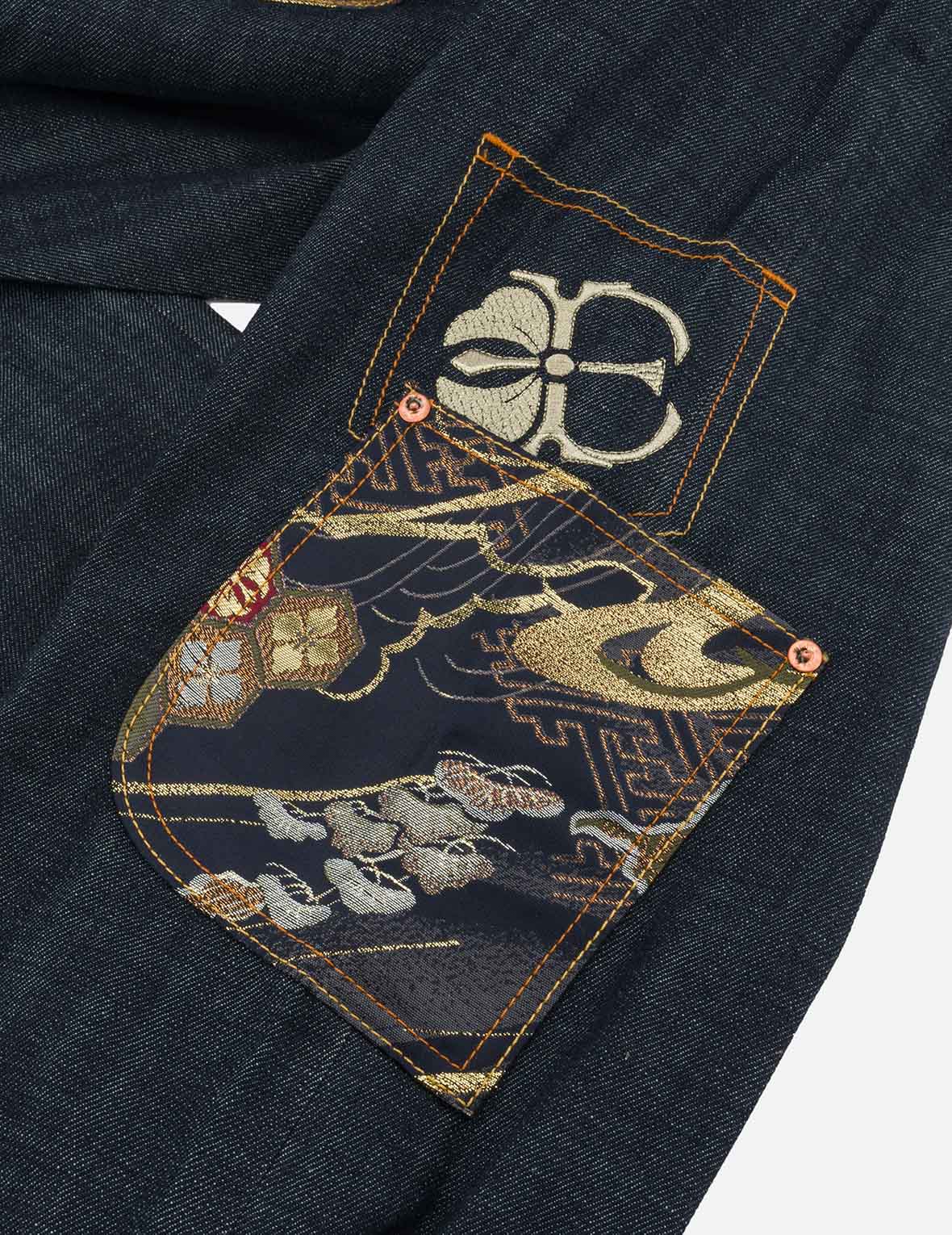 Multi-Pocket with Brocade Patch Regular Fit Jeans #2000 - Image 9