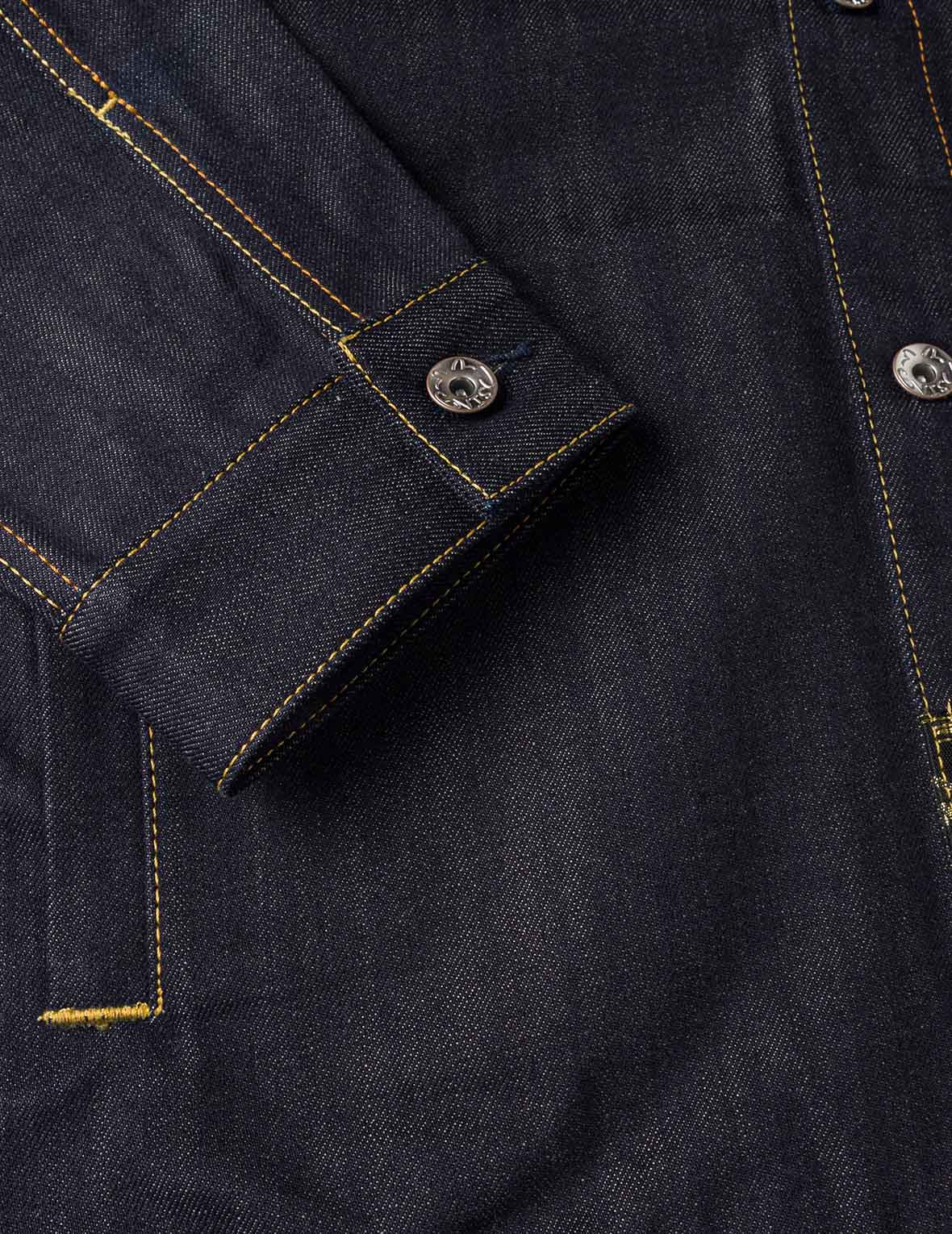 Multi-Pocket with Brocade Patch Relax Fit Denim Jacket - Image 15