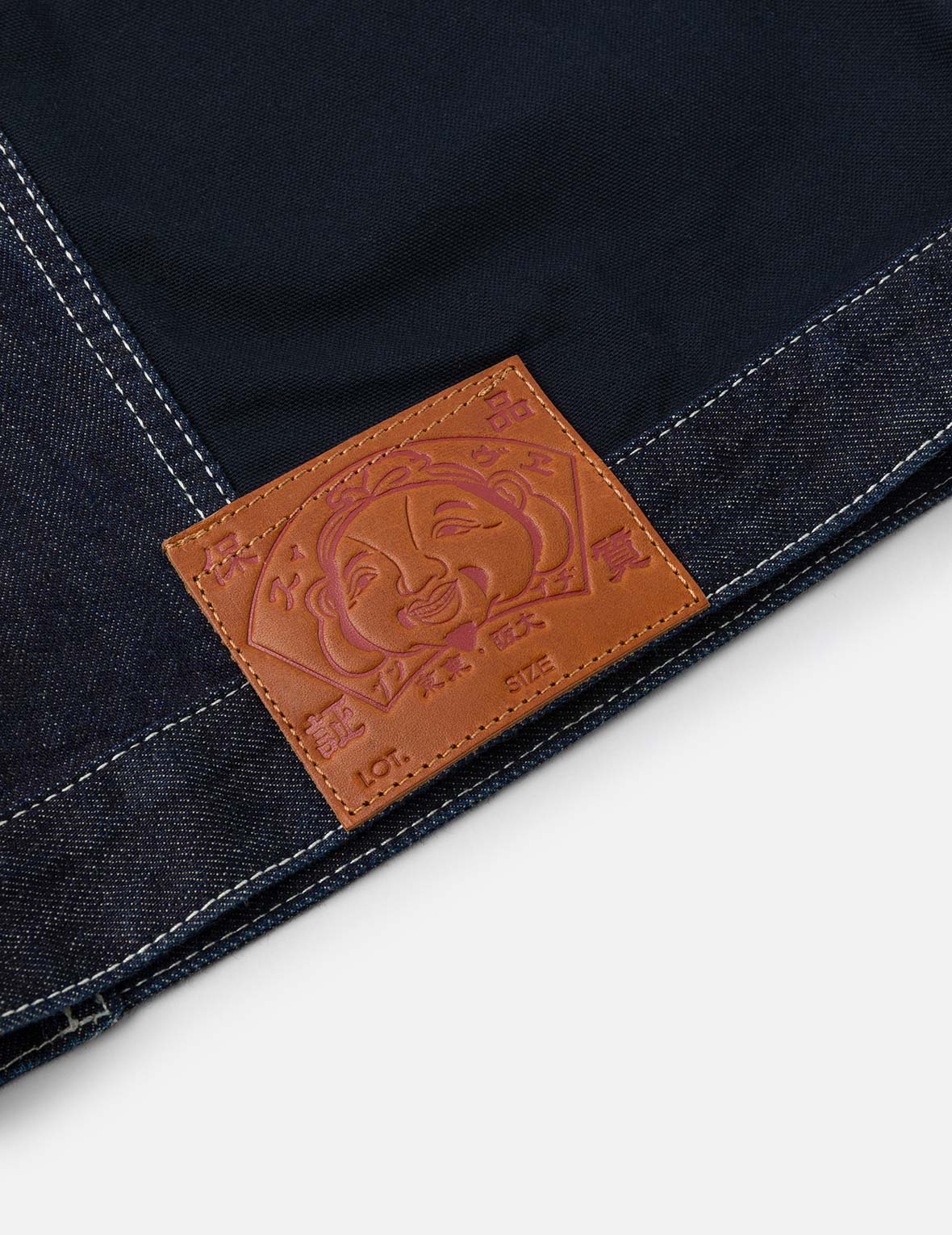 Multi-Pocket with Brocade Patch Relax Fit Denim Kimono - Image 14