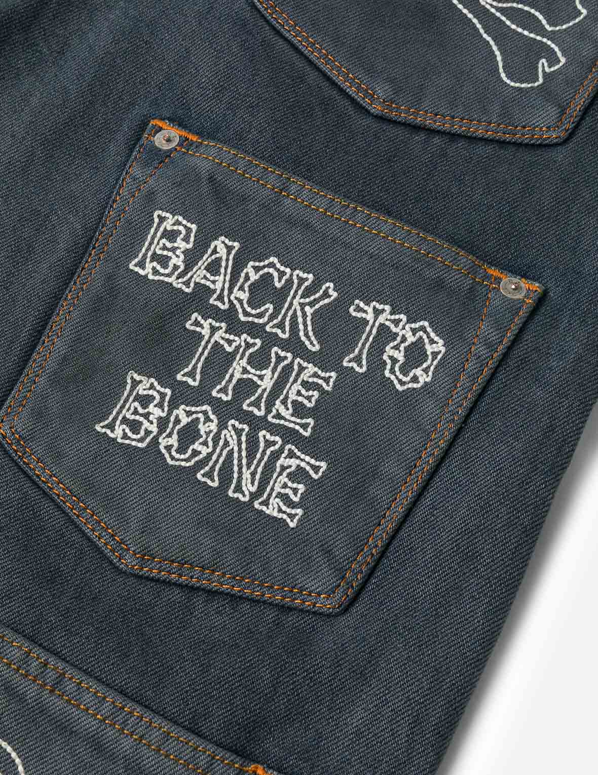 Multi-Pocket with Multi Logos Embroidery Cropped Jeans - Image 8
