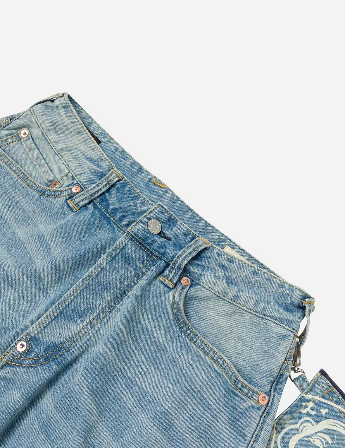 Multi-Pocket with Seagull Print 3D Fit Jeans - Image 12