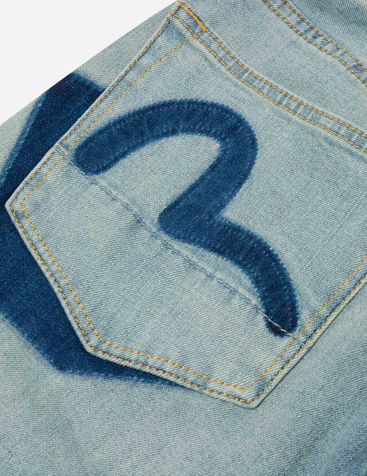 Multi-Pocket with Seagull Print 3D Fit Jeans - Image 8