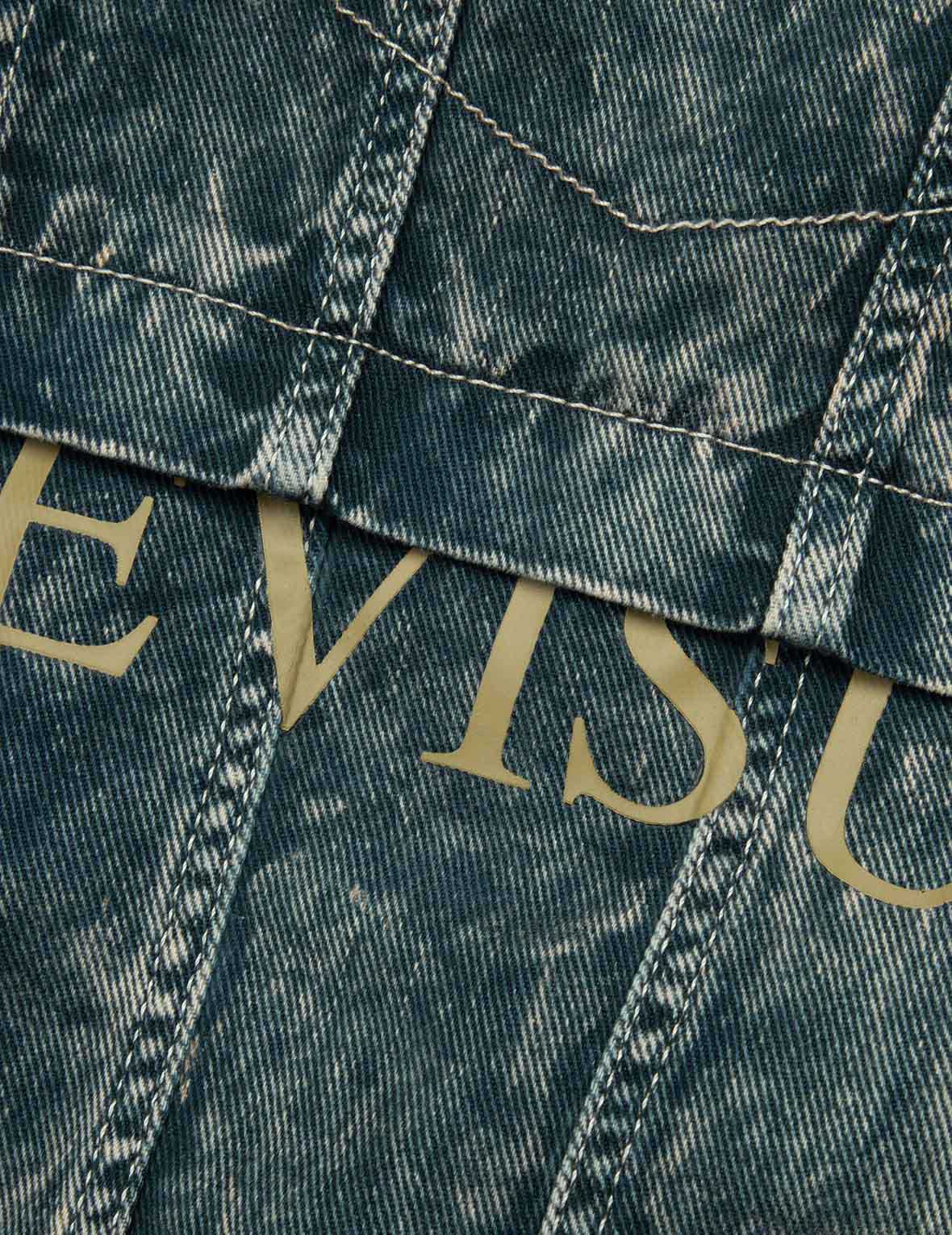 Multi-Print and Embroidery Acid-Wash Fashion Fit Denim Jacket - Image 5