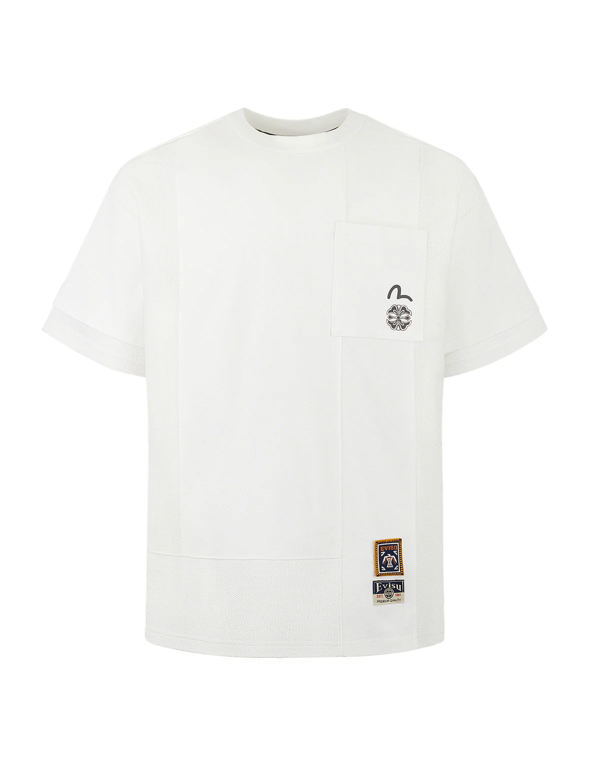Multi-print and Fabric Blocking Relax Fit T-shirt - Image 11