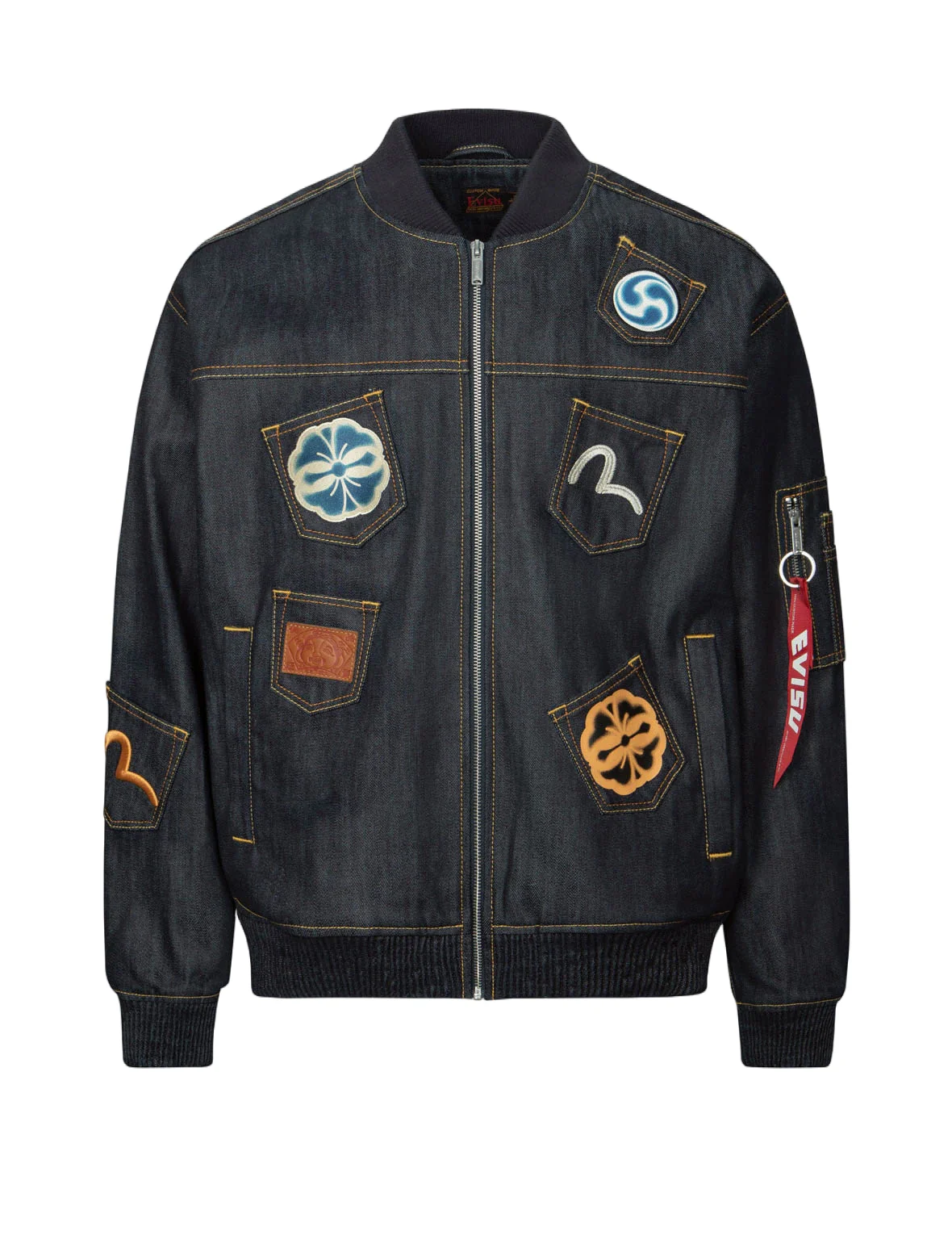 Multi-logo and Multi-pocket Relax Fit Denim Jacket - Image 16