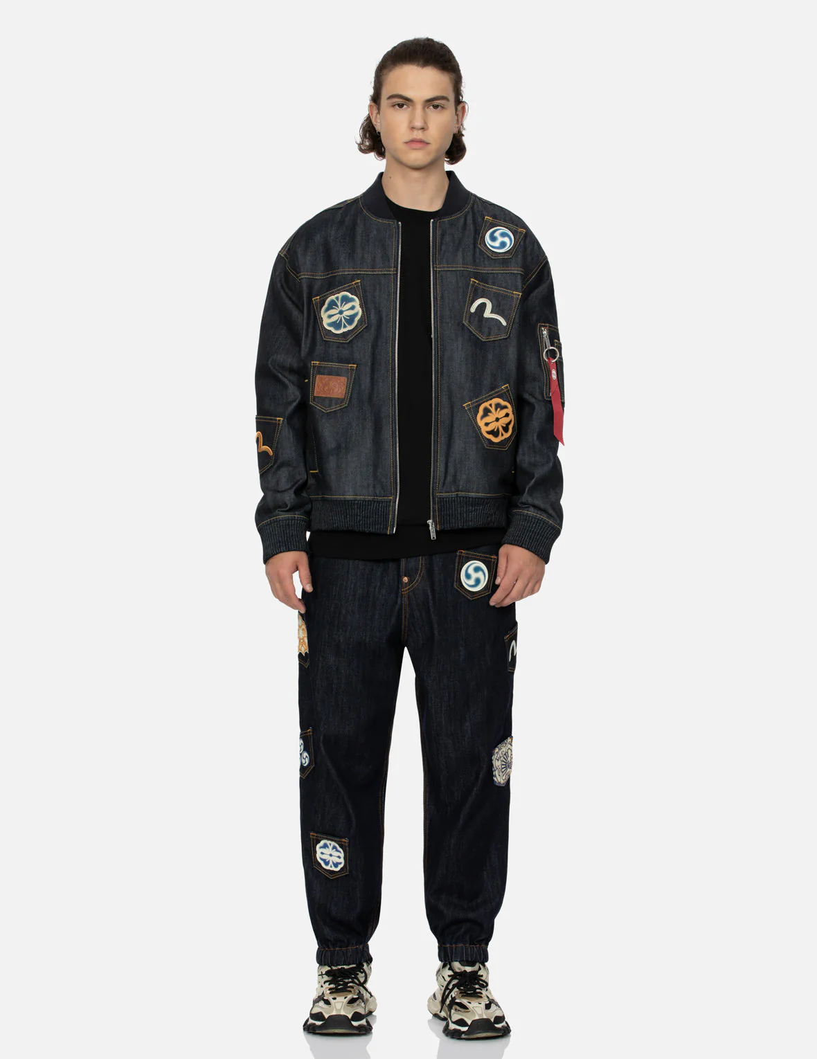 Multi-logo and Multi-pocket Relax Fit Denim Jacket - Image 5