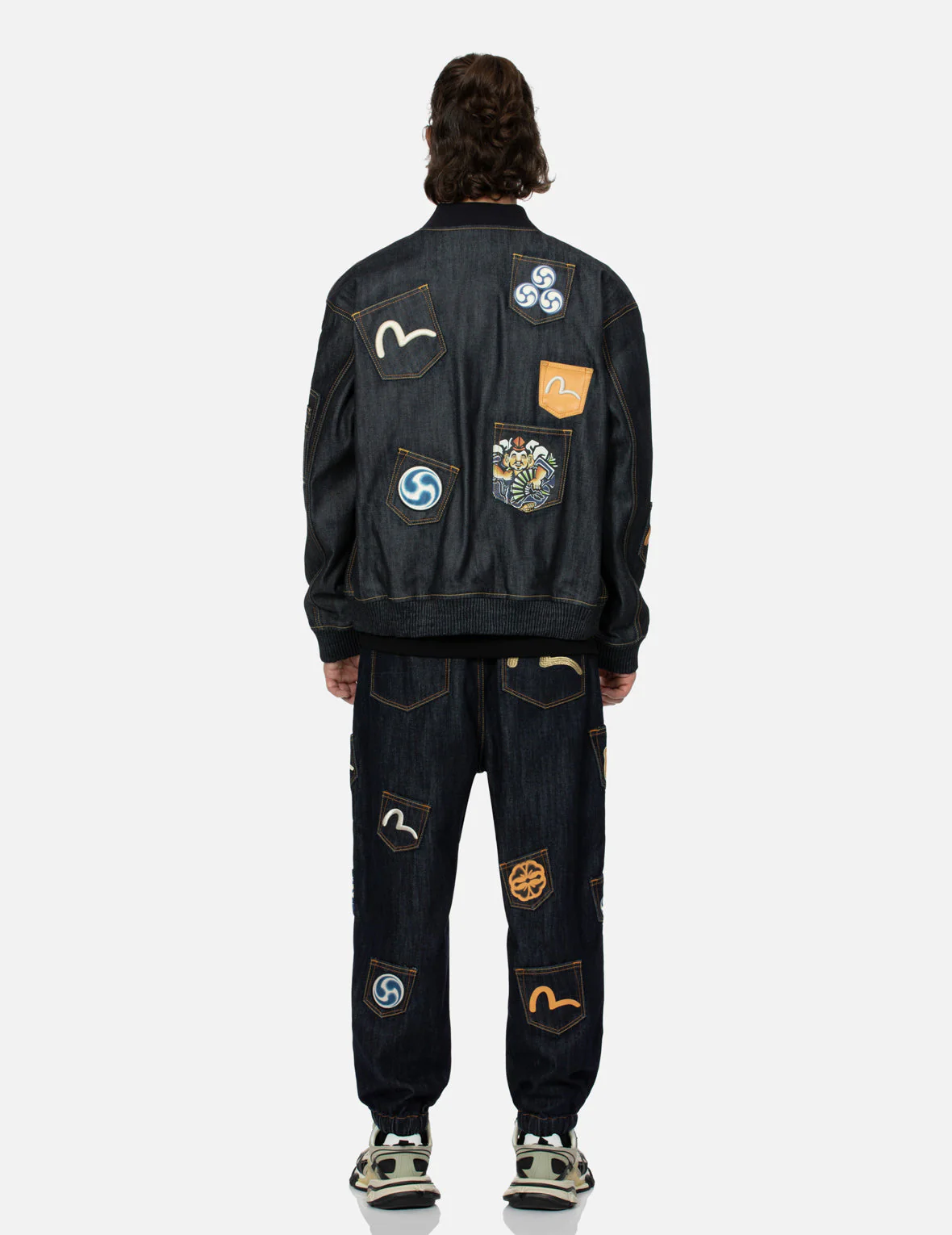 Multi-logo and Multi-pocket Relax Fit Denim Jacket - Image 6