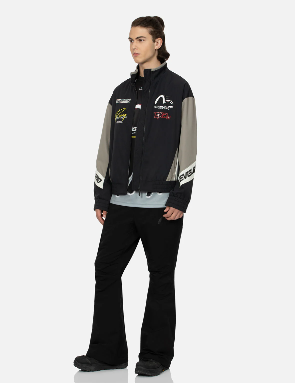 Multi-Logo Print Fashion Fit Racing Jacket - Image 3