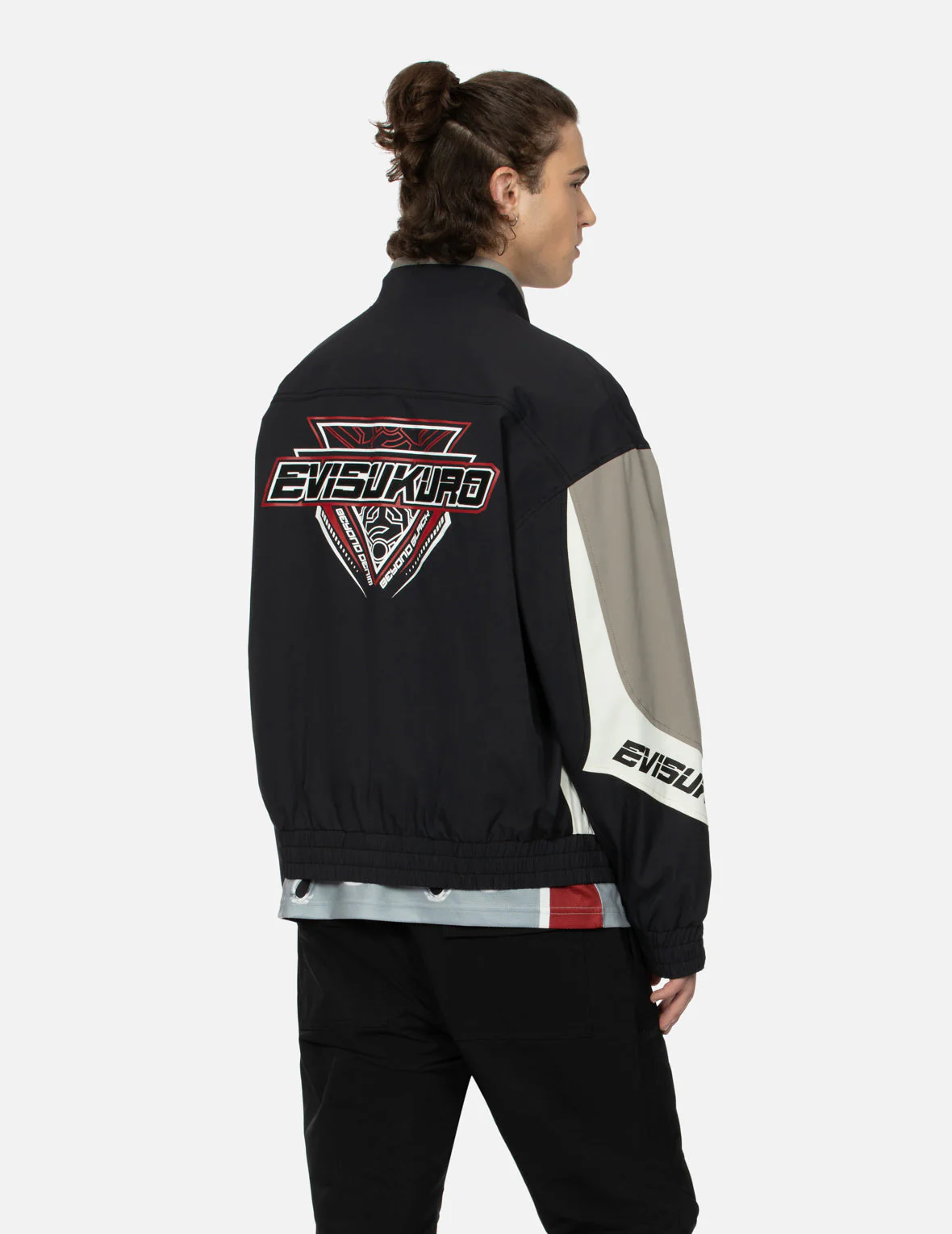 Multi-Logo Print Fashion Fit Racing Jacket - Image 8