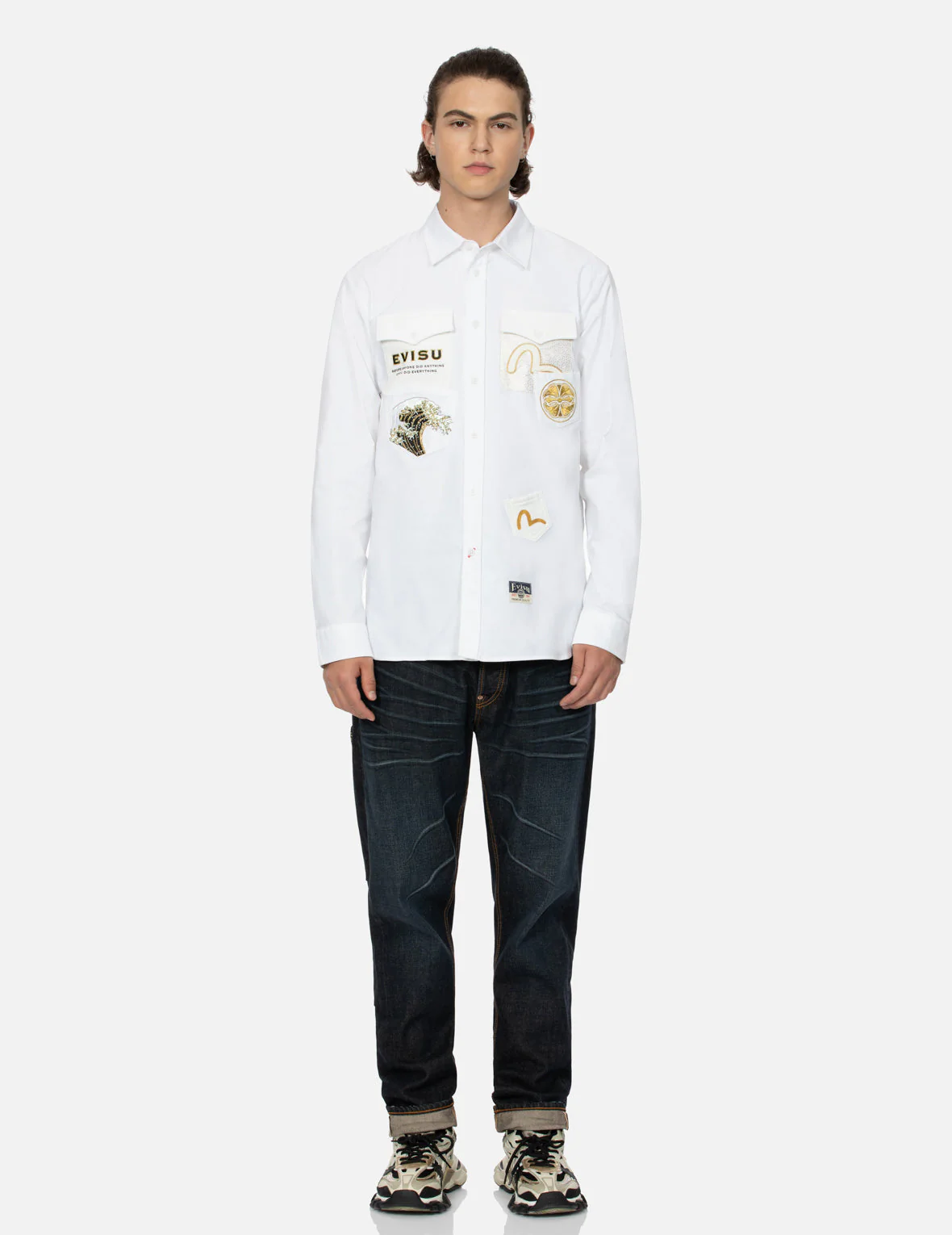 Multi-Pocket and Logo Patch Embroidered Relax Fit Shirt - Image 10