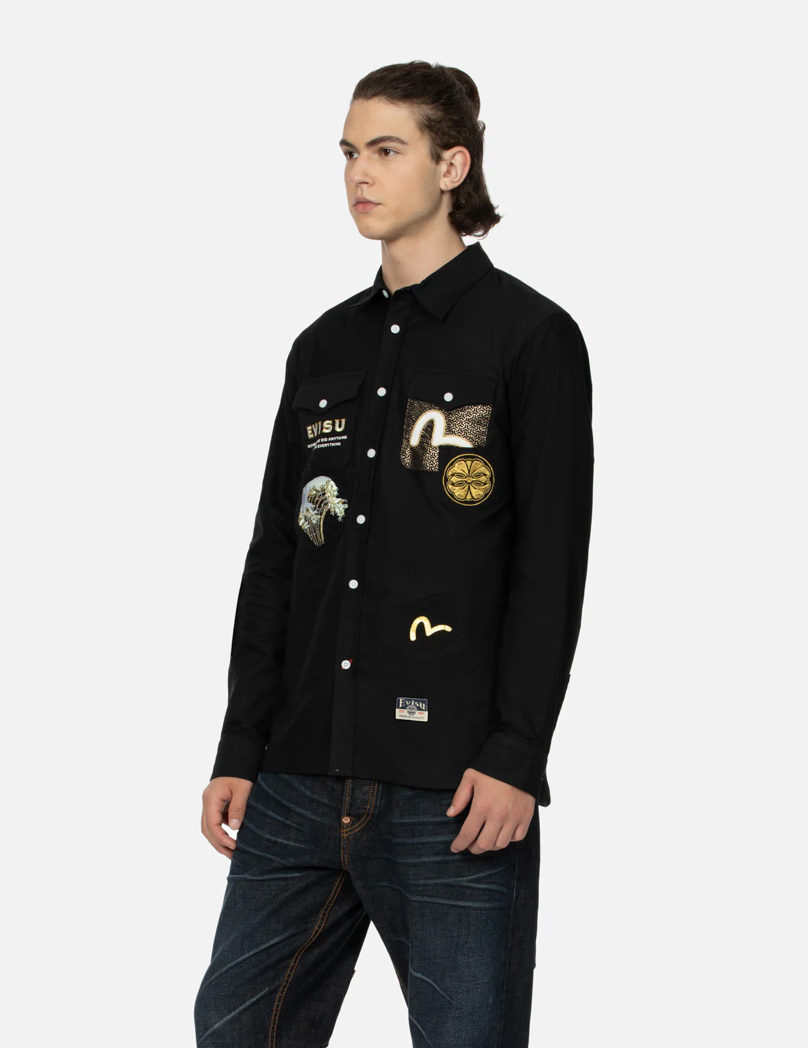 Multi-Pocket and Logo Patch Embroidered Relax Fit Shirt - Image 13