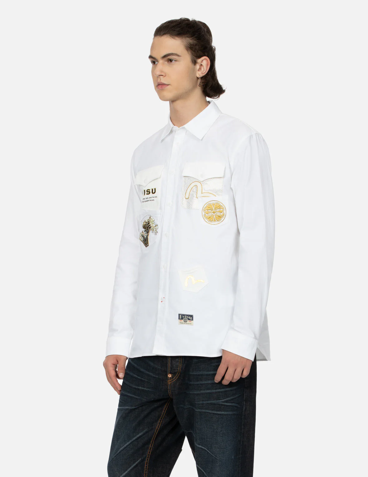 Multi-Pocket and Logo Patch Embroidered Relax Fit Shirt - Image 14