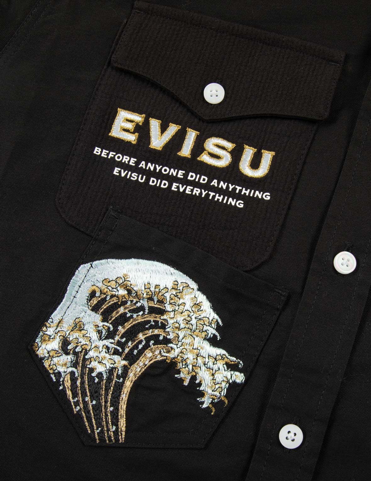 Multi-Pocket and Logo Patch Embroidered Relax Fit Shirt - Image 23