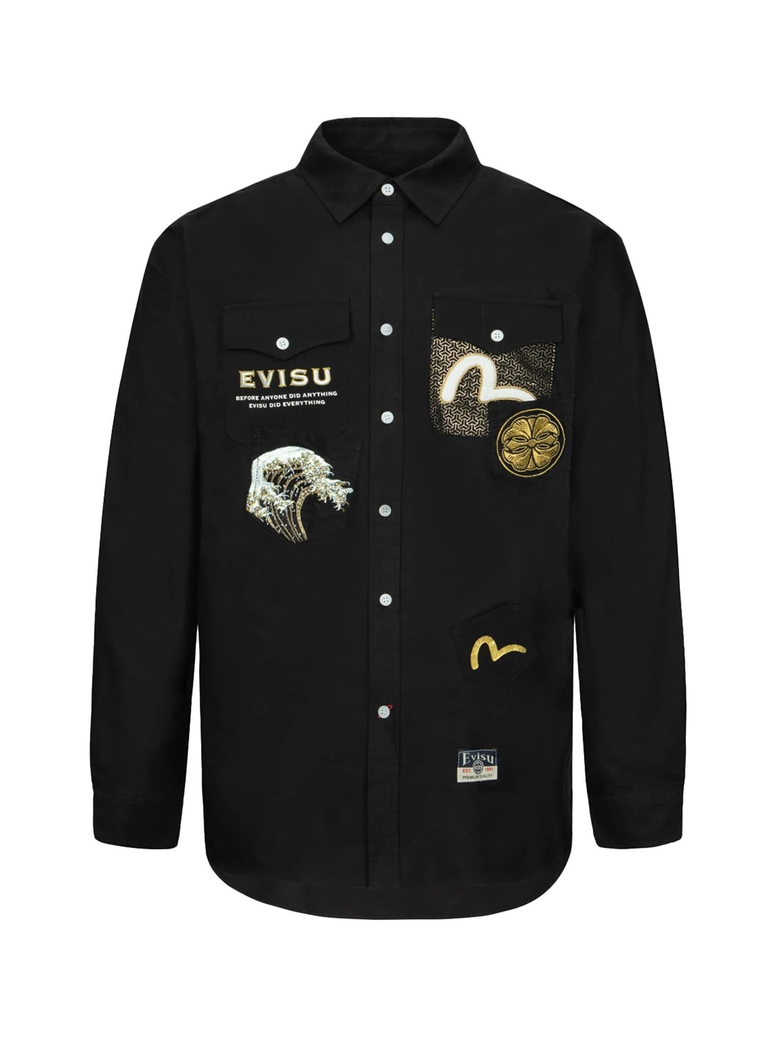 Multi-Pocket and Logo Patch Embroidered Relax Fit Shirt - Image 28