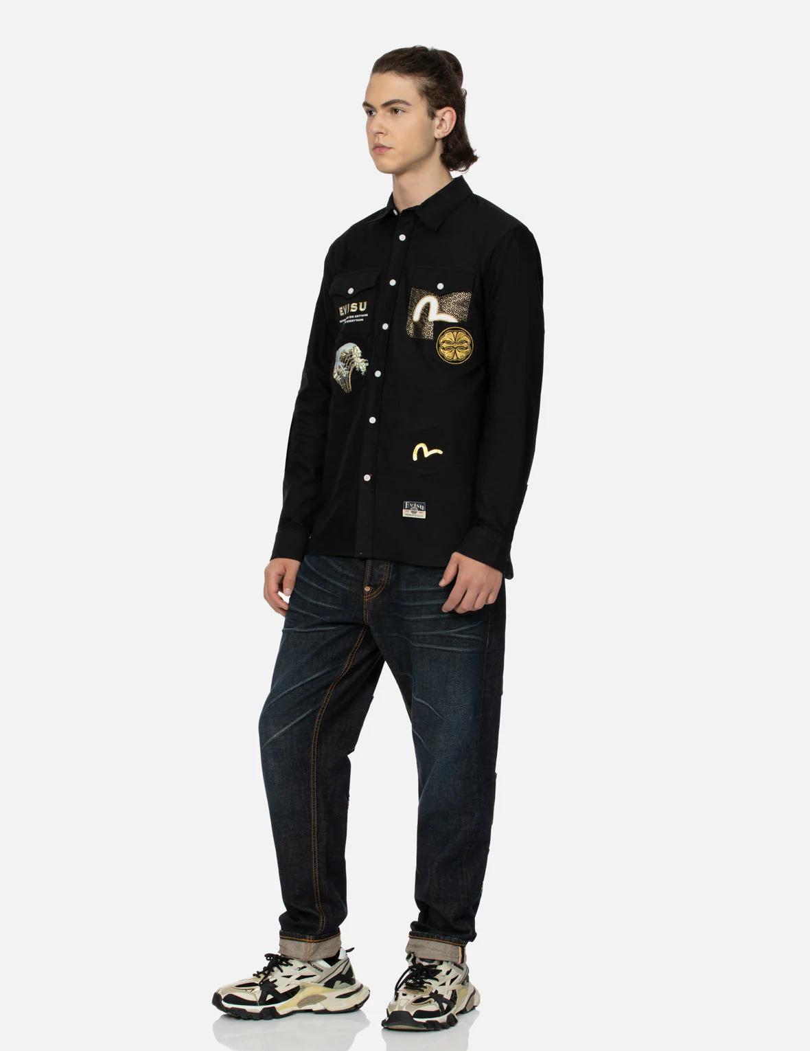 Multi-Pocket and Logo Patch Embroidered Relax Fit Shirt - Image 5