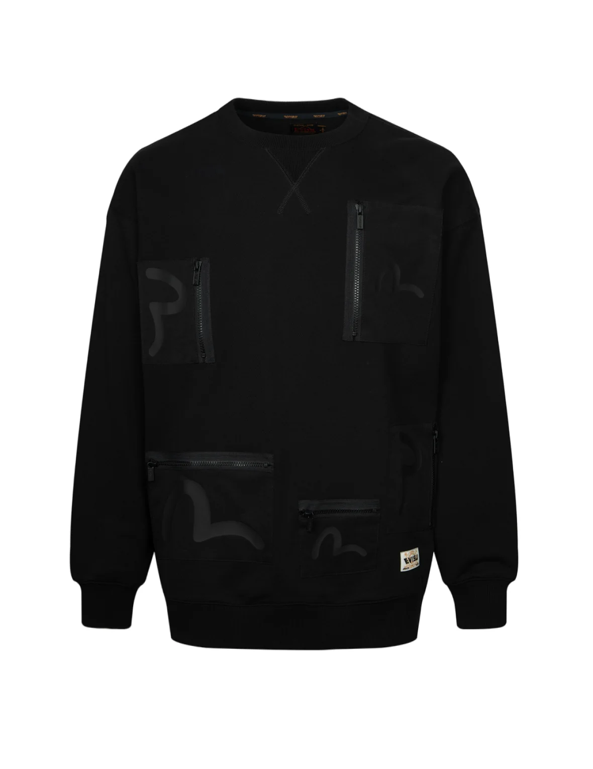 Multi-Pockets with Seagull Print Loose Fit Sweatshirt - Image 27