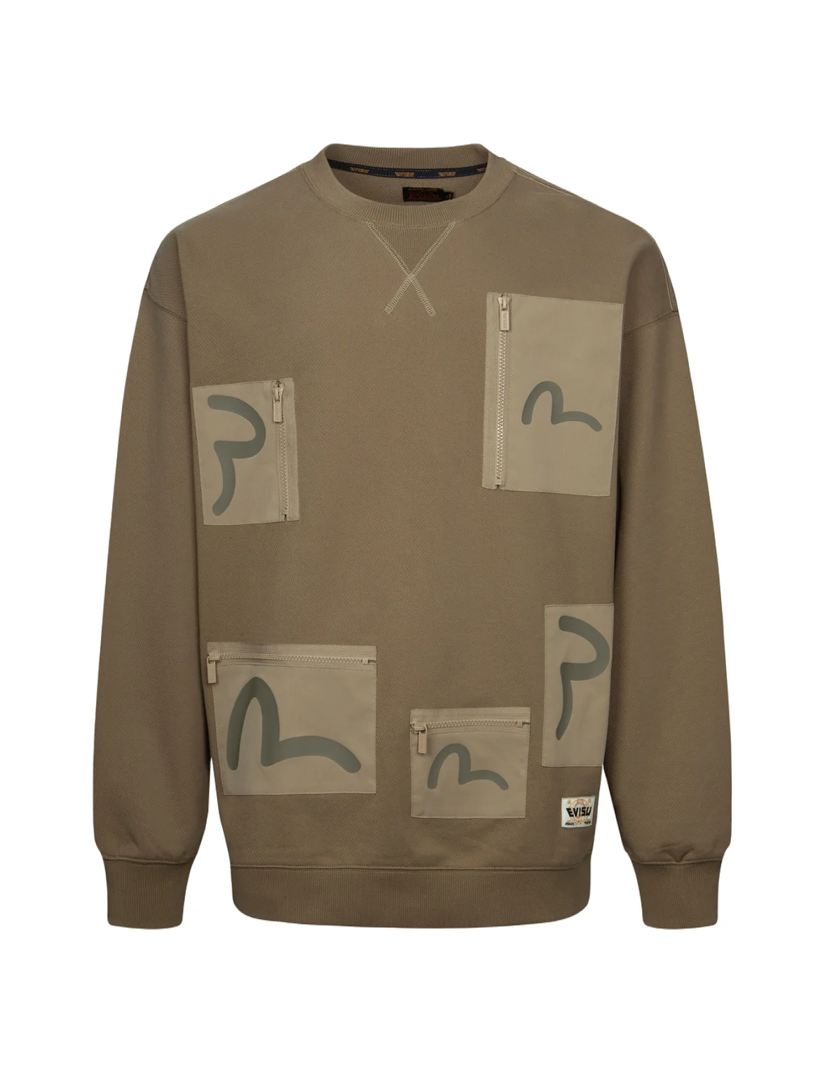 Multi-Pockets with Seagull Print Loose Fit Sweatshirt - Image 28