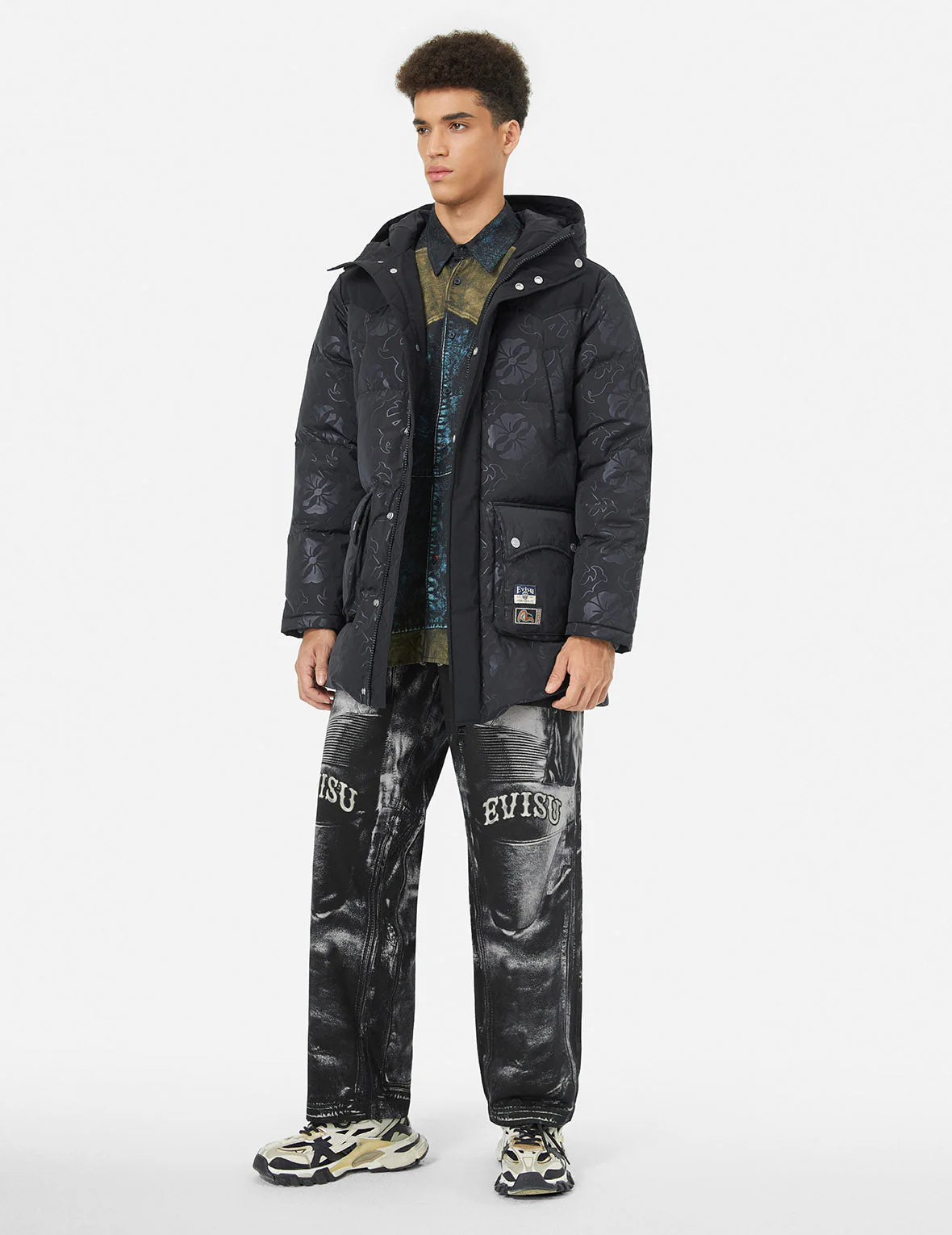 Multi-replicate Print Wide-leg Biker Pants - Image 3