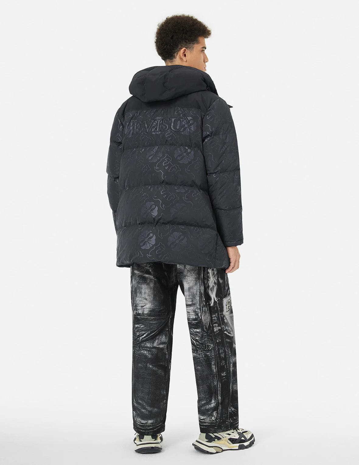 Multi-replicate Print Wide-leg Biker Pants - Image 4