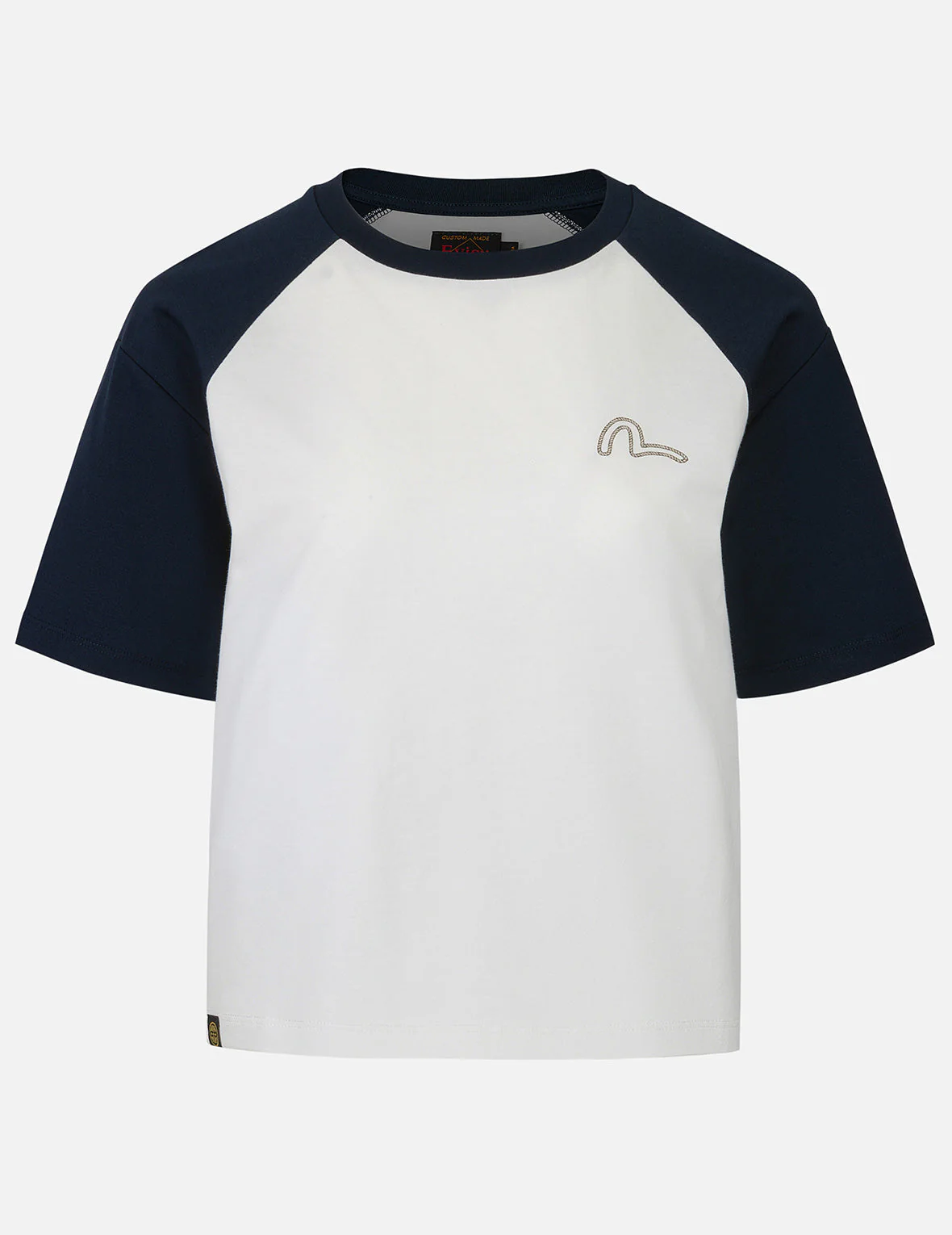Nautical Theme Embroidery and Print Cropped Horn-sleeve T-Shirt - Image 2