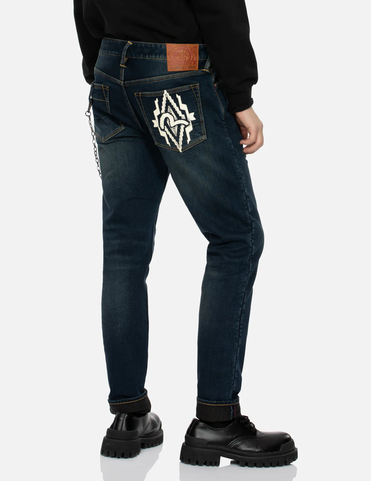 Navajo Style Tapestry Seagull Print Pocket Taper Fit Jeans #2017 - Image 5