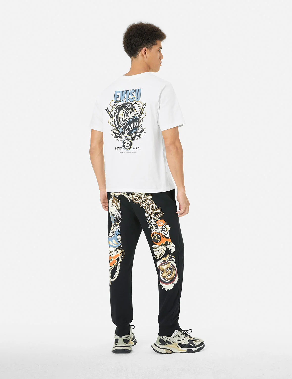 Ninja Daruma and Logo Prints Regular Fit T-shirt - Image 11