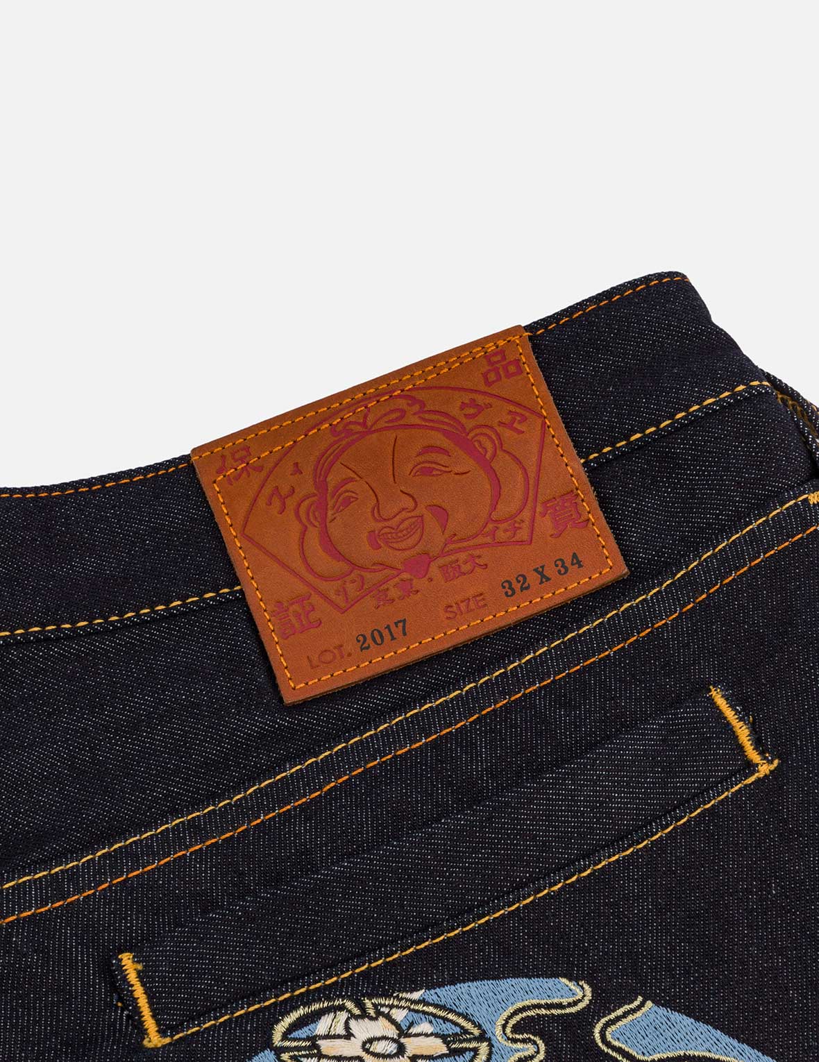 Ninja Daruma Daicock Embroidery Taper Fit Jeans #2017 - Image 4