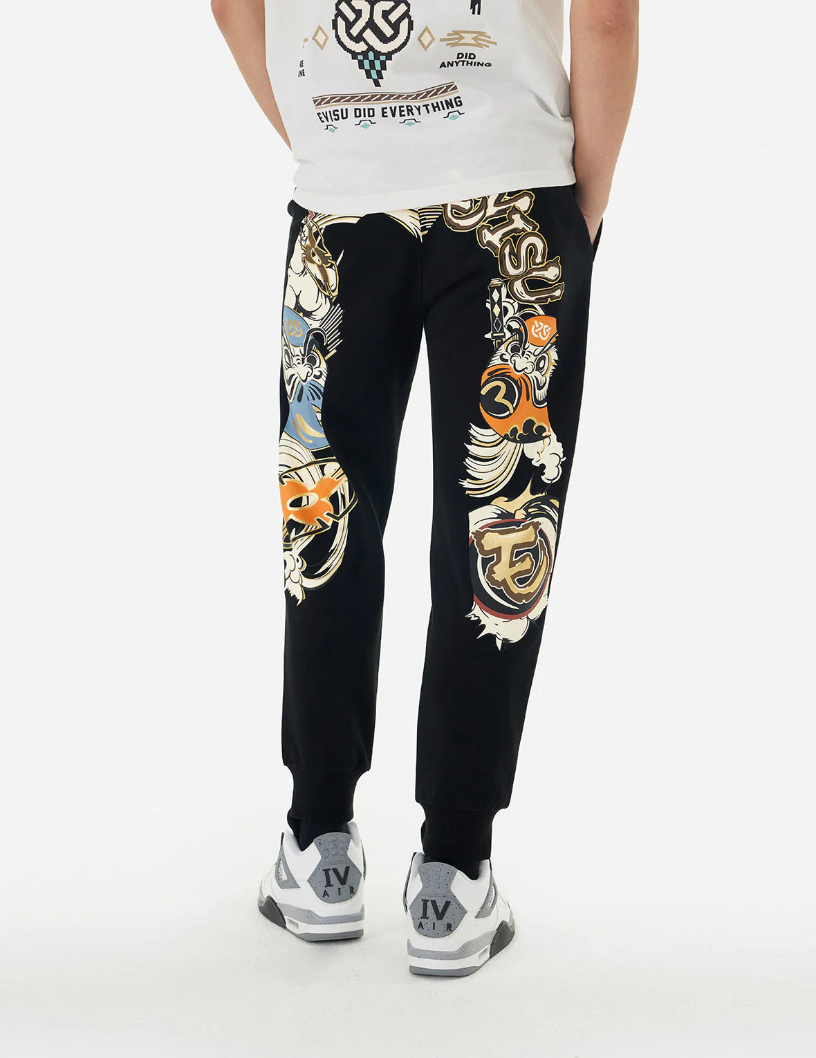 Ninja Daruma Daicock Print Regular Fit Sweatpants - Image 7