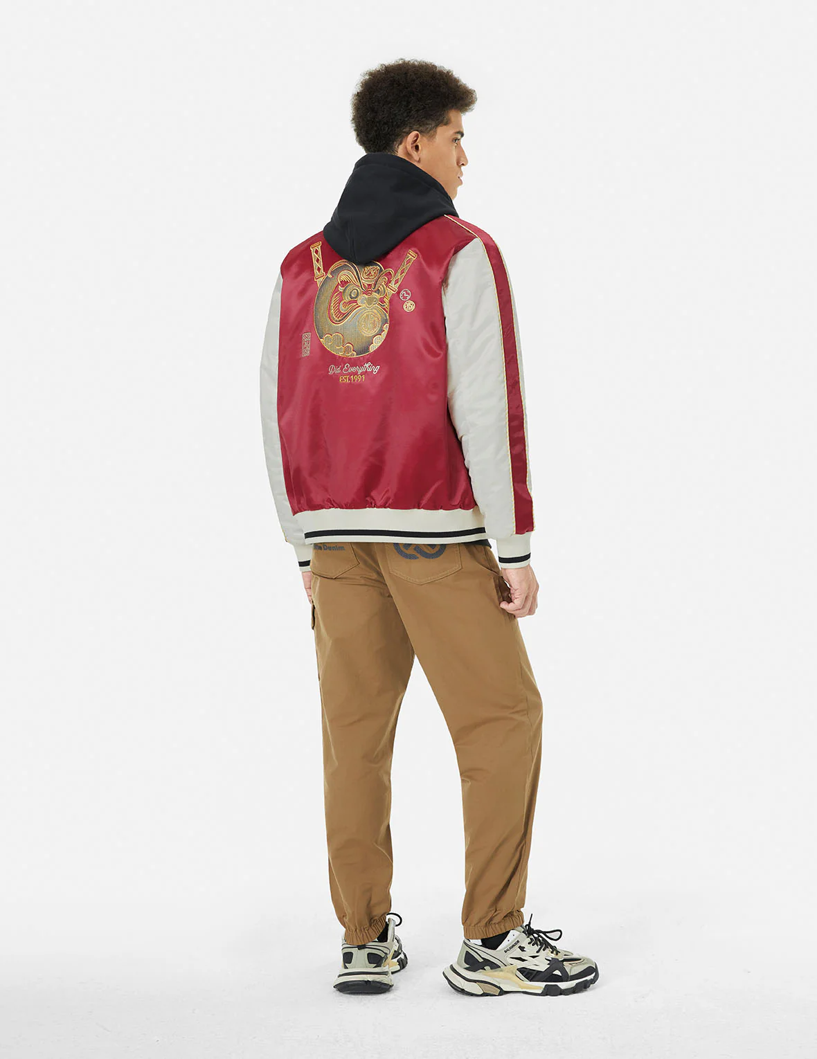 Ninja Daruma Embroidery Relax Fit Souvenior Jacket - Image 6