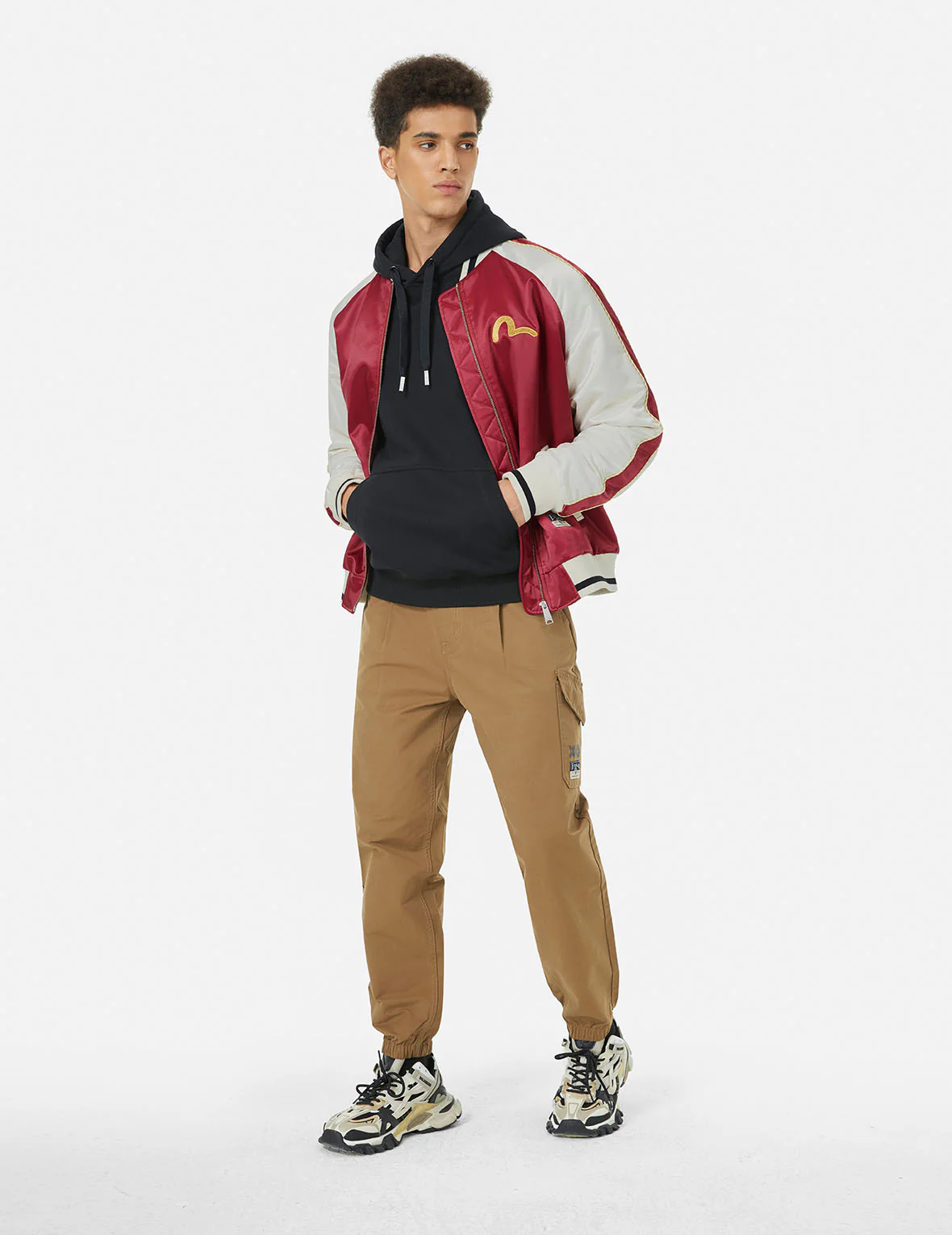 Ninja Daruma Embroidery Relax Fit Souvenior Jacket - Image 7