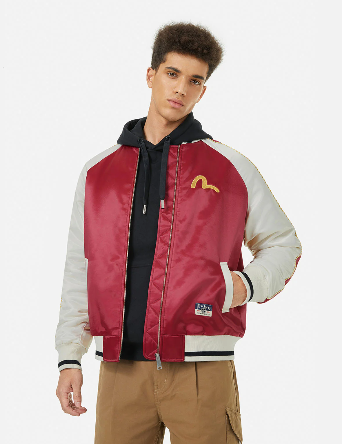 Ninja Daruma Embroidery Relax Fit Souvenior Jacket - Image 9