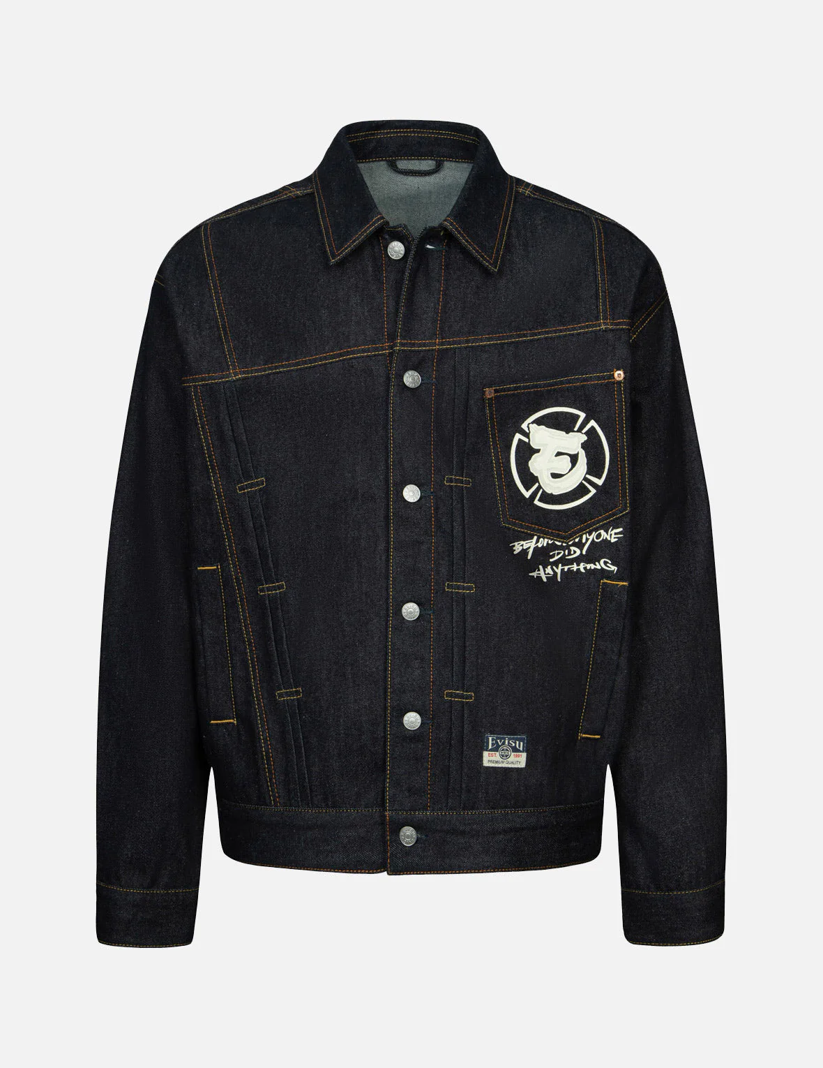 Ninja Godhead Print Loose Fit Deconstructive Denim Jacket - Image 2