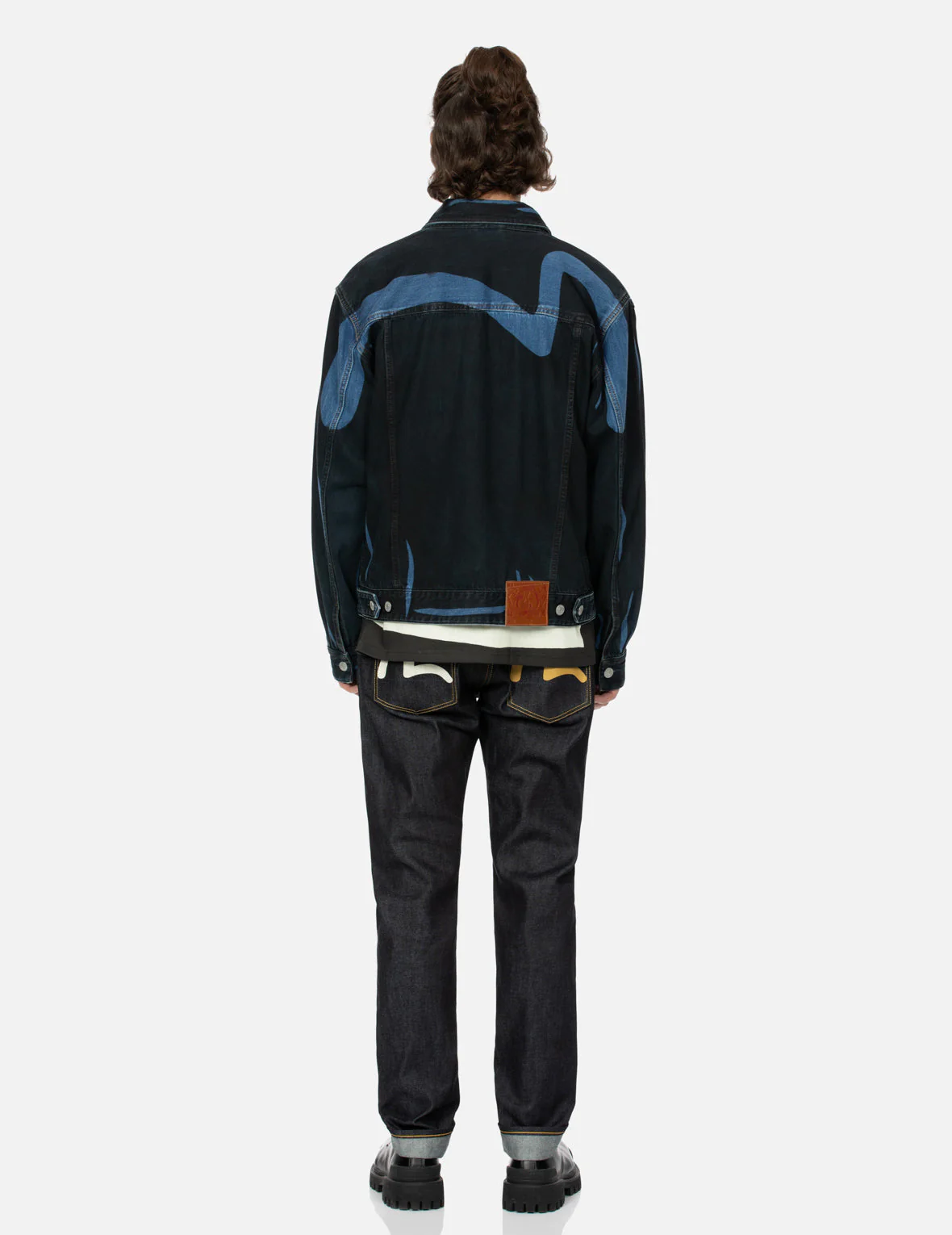 Overdye Logo and Seagull Relax Fit Denim Jacket - Image 5