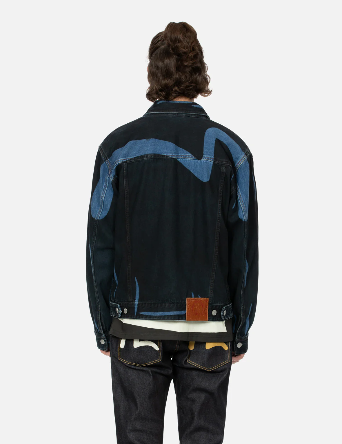 Overdye Logo and Seagull Relax Fit Denim Jacket - Image 7