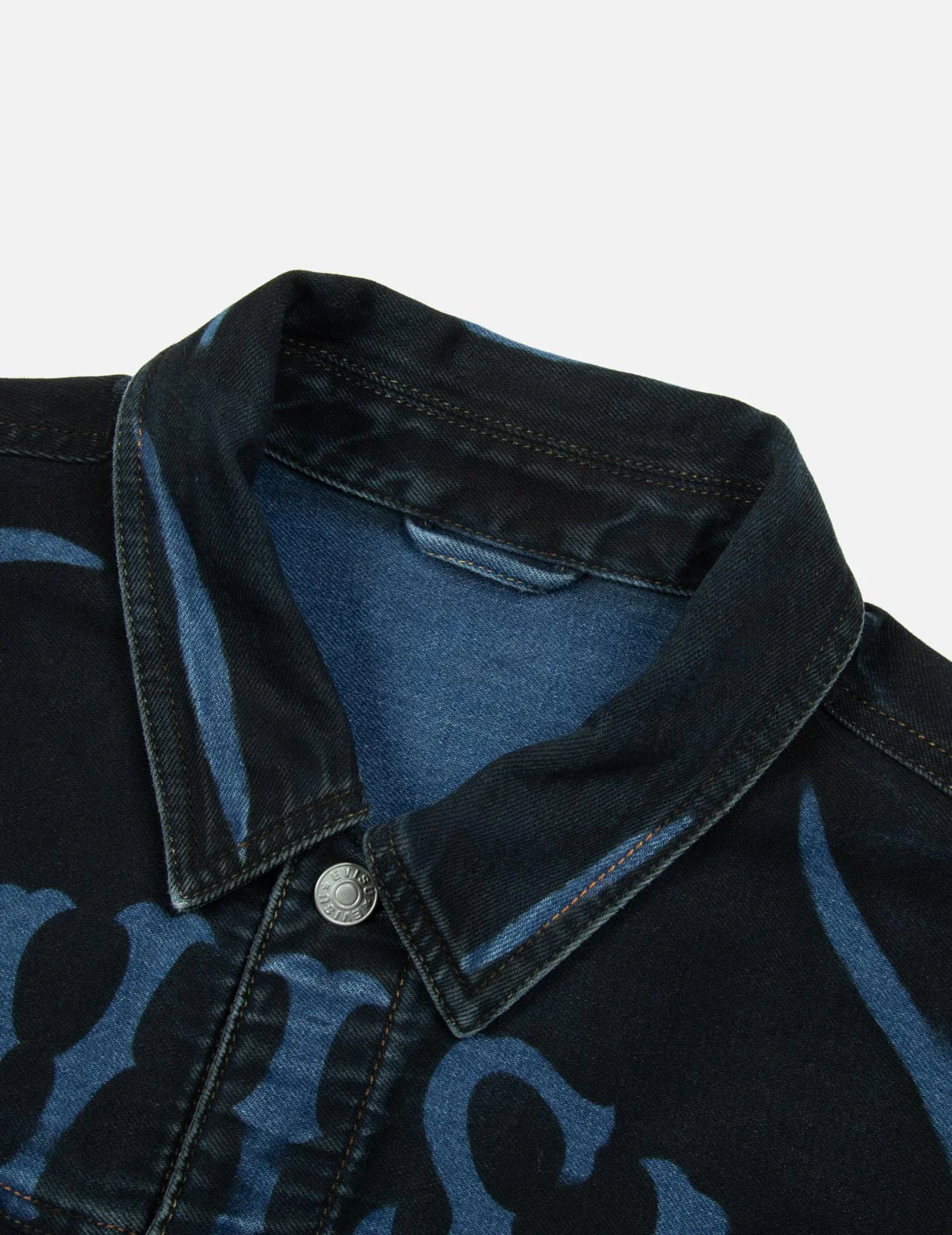 Overdye Logo and Seagull Relax Fit Denim Jacket - Image 9