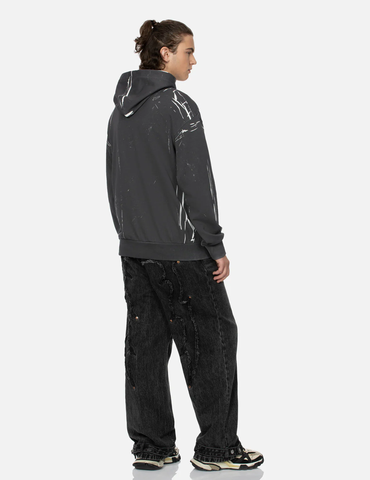 Overdye Seagull and Logo Print Relax Fit Hoodie - Image 4