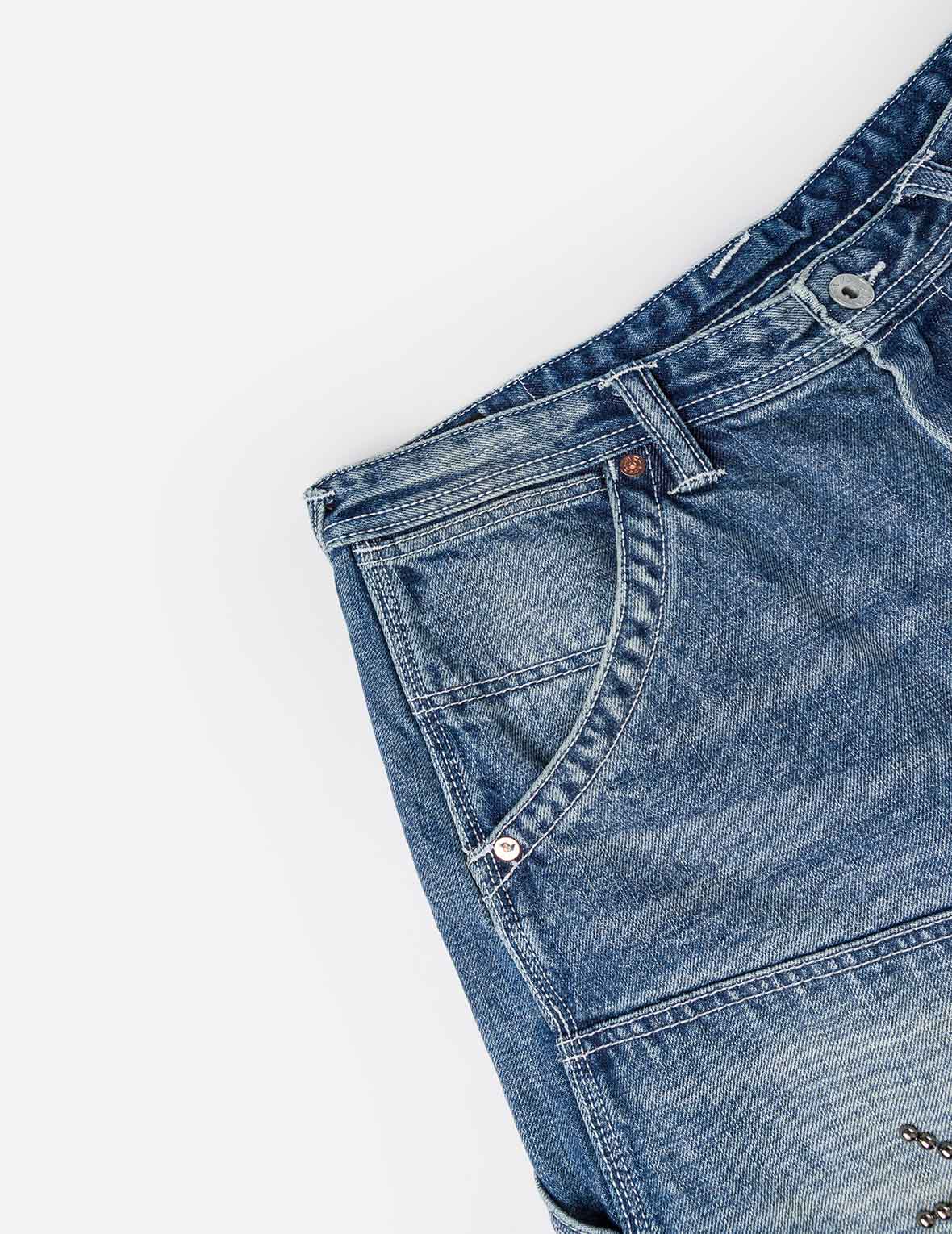 Heavy Washed studded Cargo Shorts - Image 11