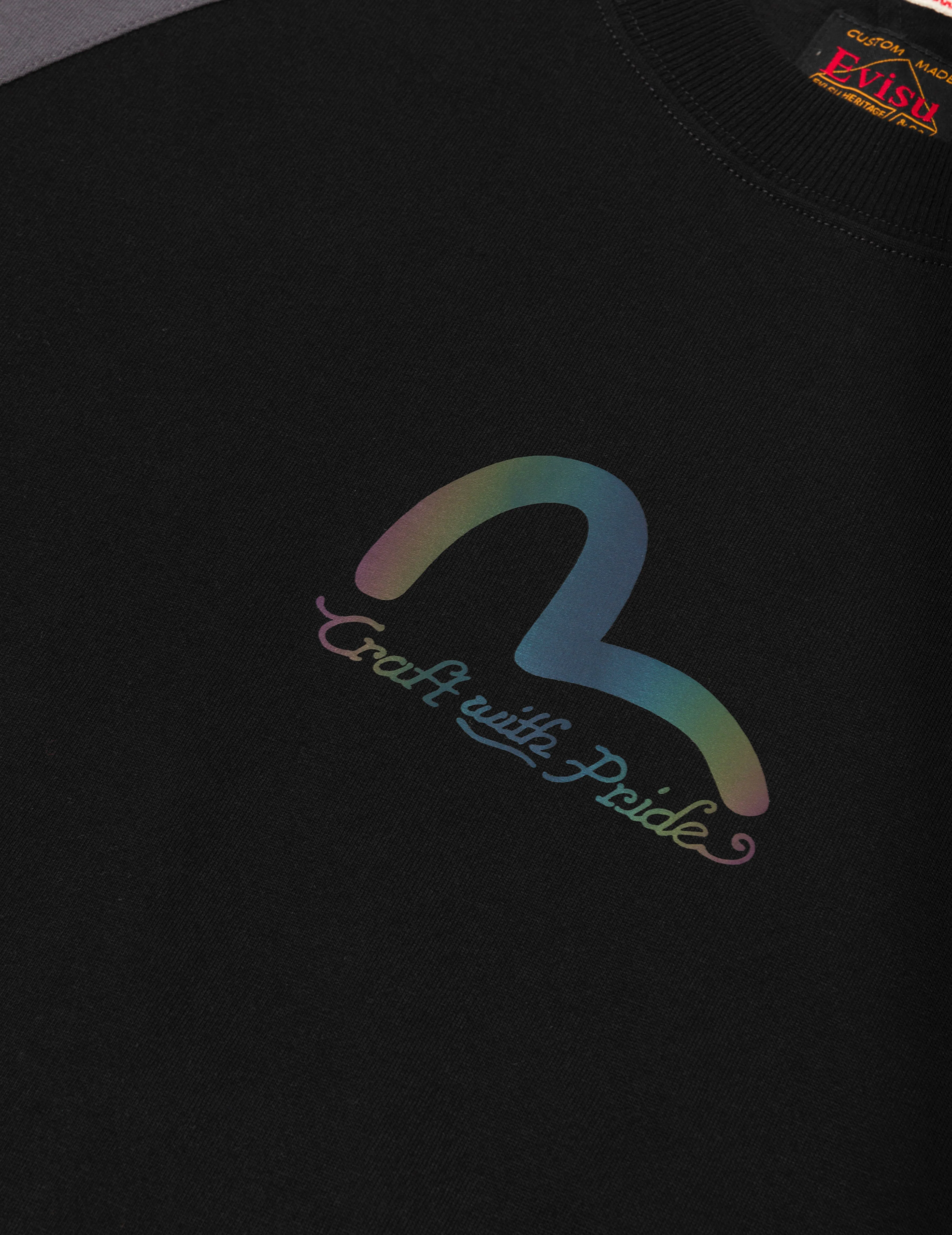 Panel Blocking with Colorful Logo Print Loose Fit T-Shirt - Image 5
