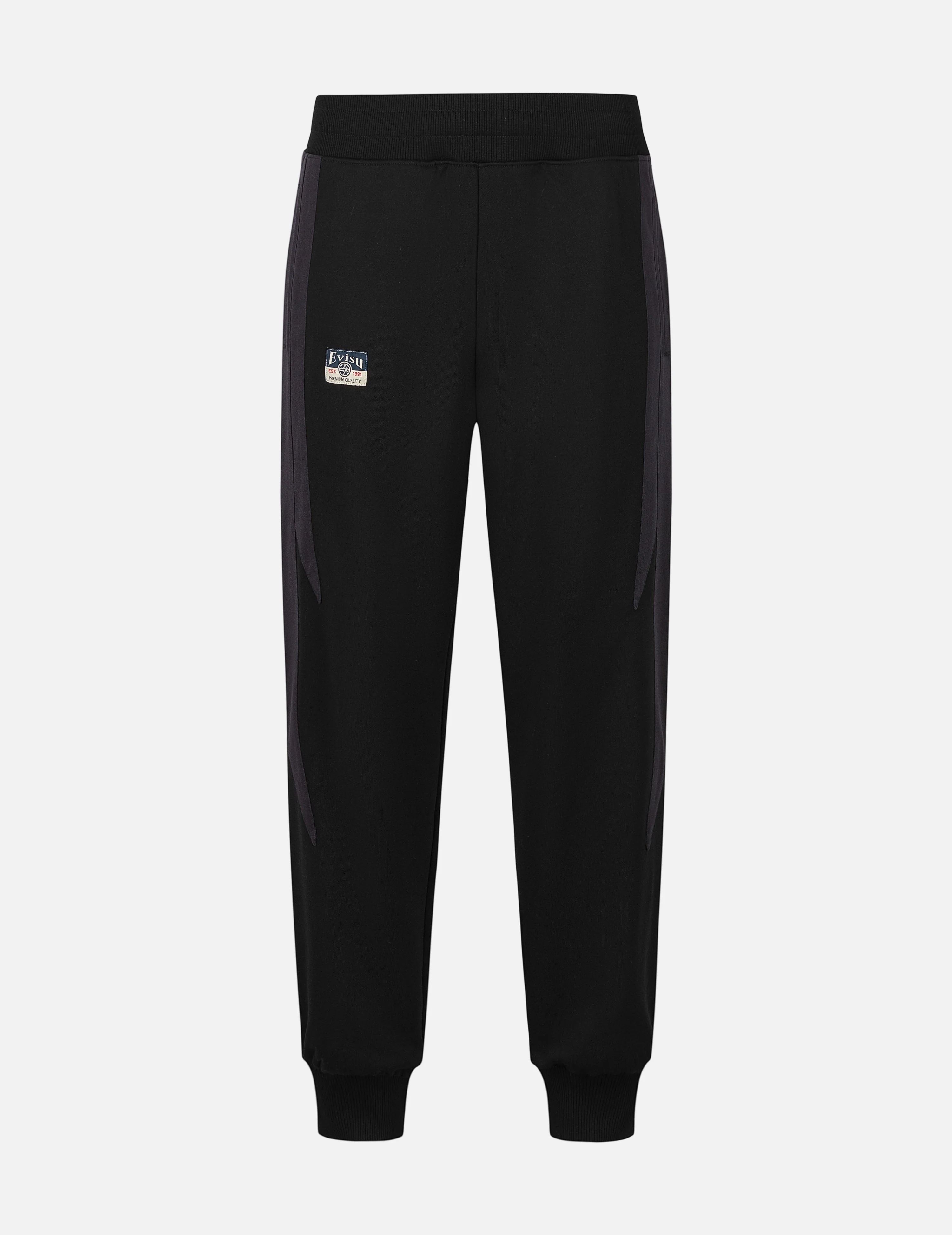 Panel Blocking with Colorful Logo Print Relax Fit Sweatpants - Image 2
