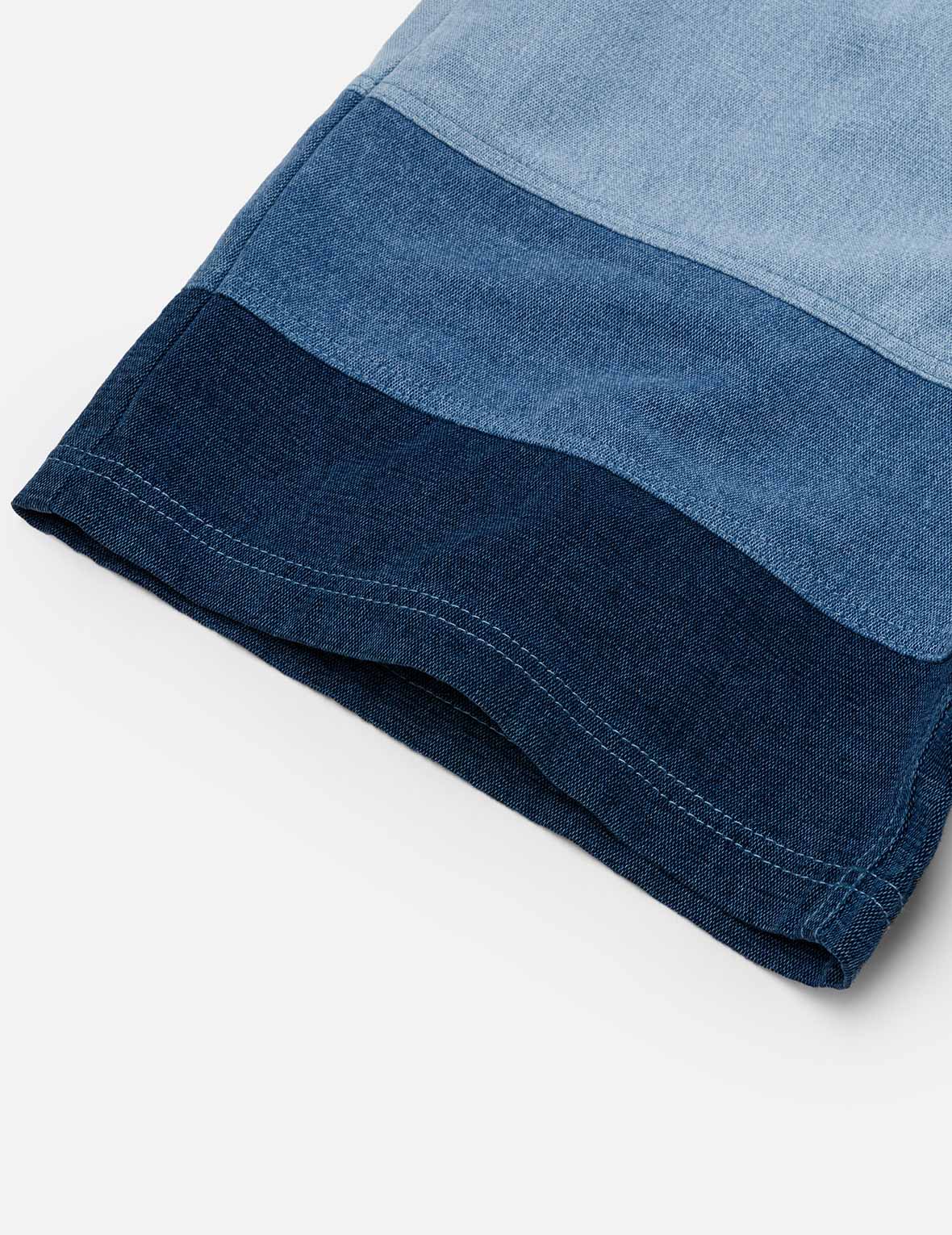 Panel Design Regular Fit Denim Shorts - Image 8
