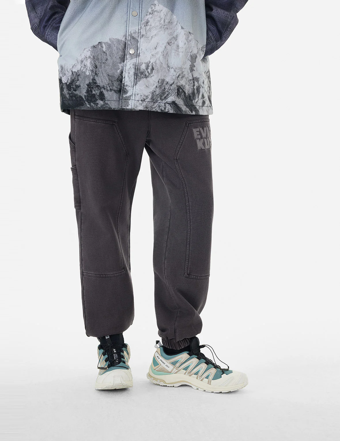 Pigment Dyed Logo and Kamon Embroidery Relax Fit Sweatpants - Image 3