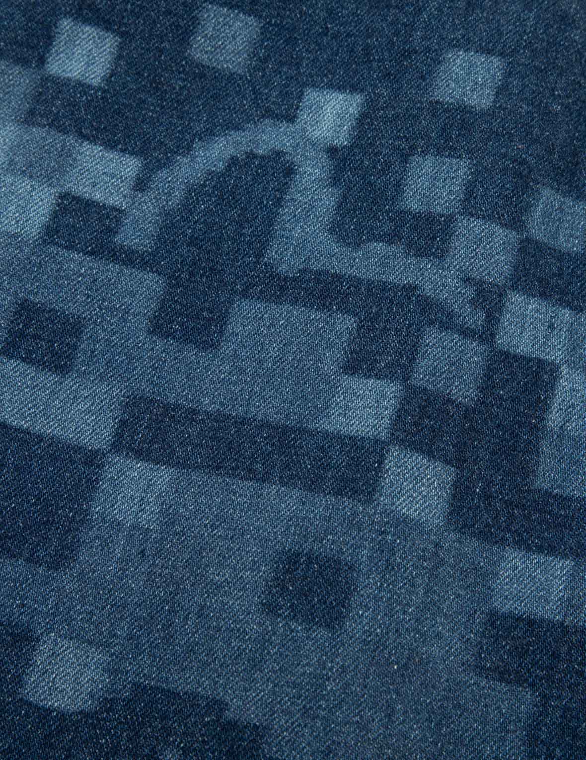 Pixel Seagull Embroidery and Print Oversized Denim Jacket - Image 12