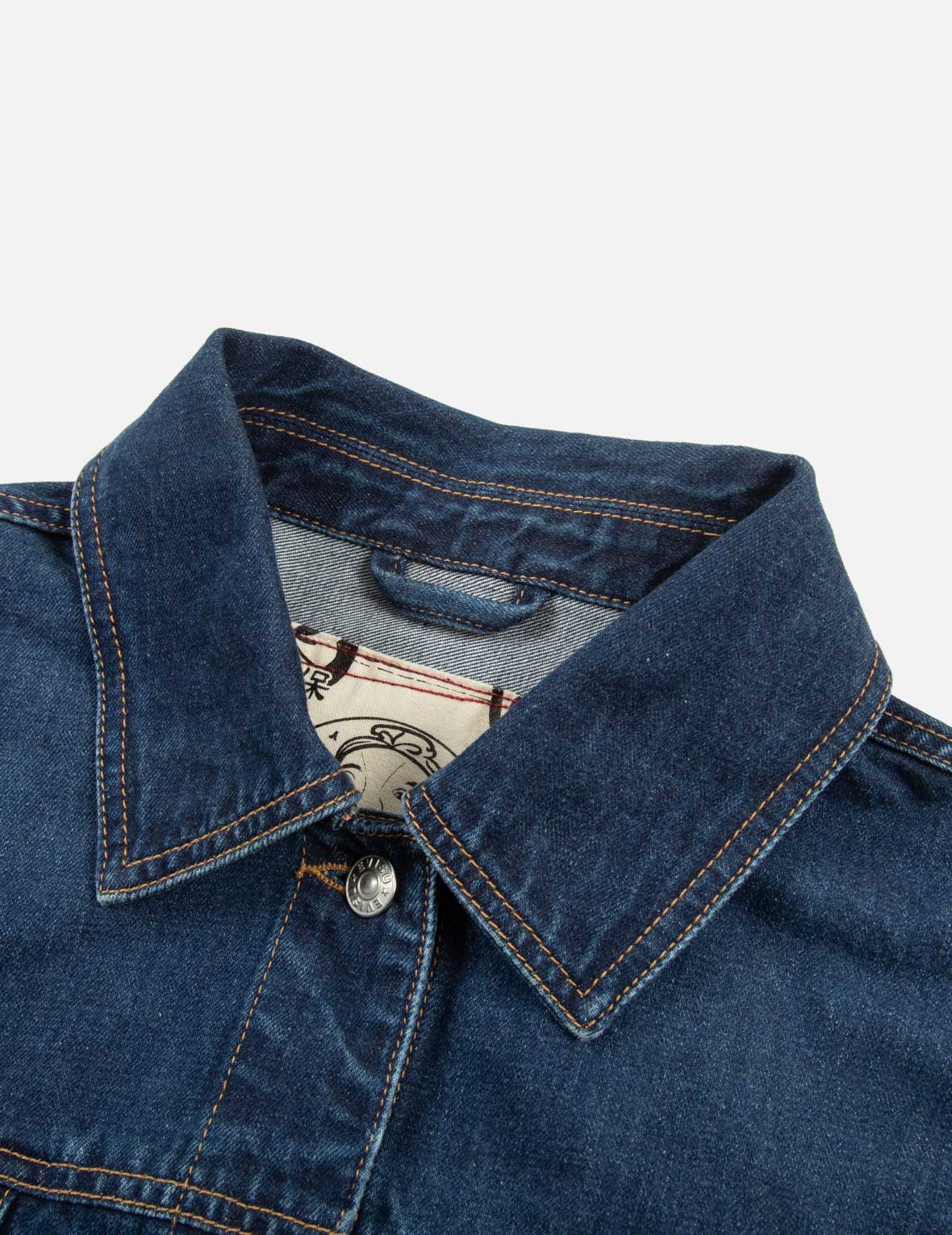 Pixel Seagull Embroidery and Print Oversized Denim Jacket - Image 7