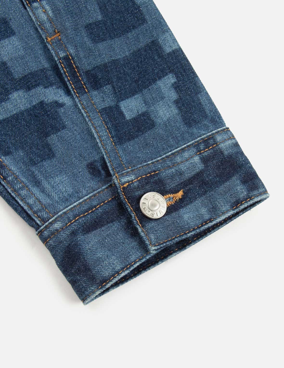 Pixel Seagull Embroidery and Print Oversized Denim Jacket - Image 9