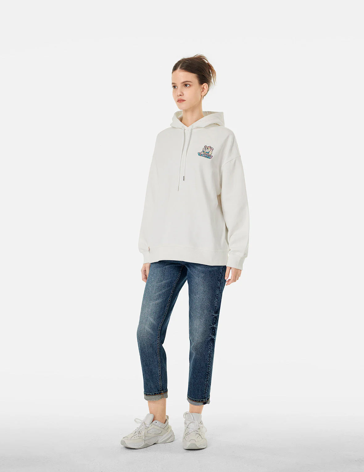 Pixel Seagull Embroidery Relax Jeans - Image 4