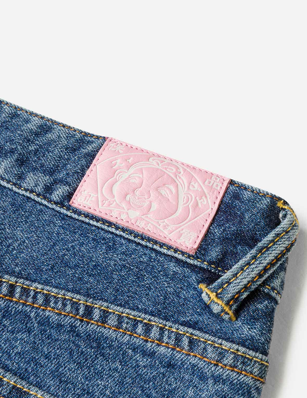 Pixel Seagull Embroidery Relax Jeans - Image 9