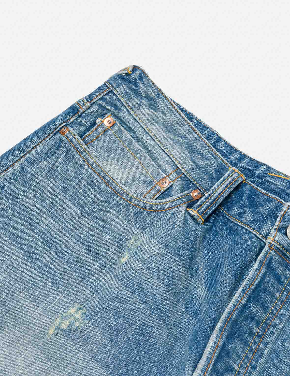 Playful Seagull and The Great Wave Print Regular Fit Denim Shorts - Image 10